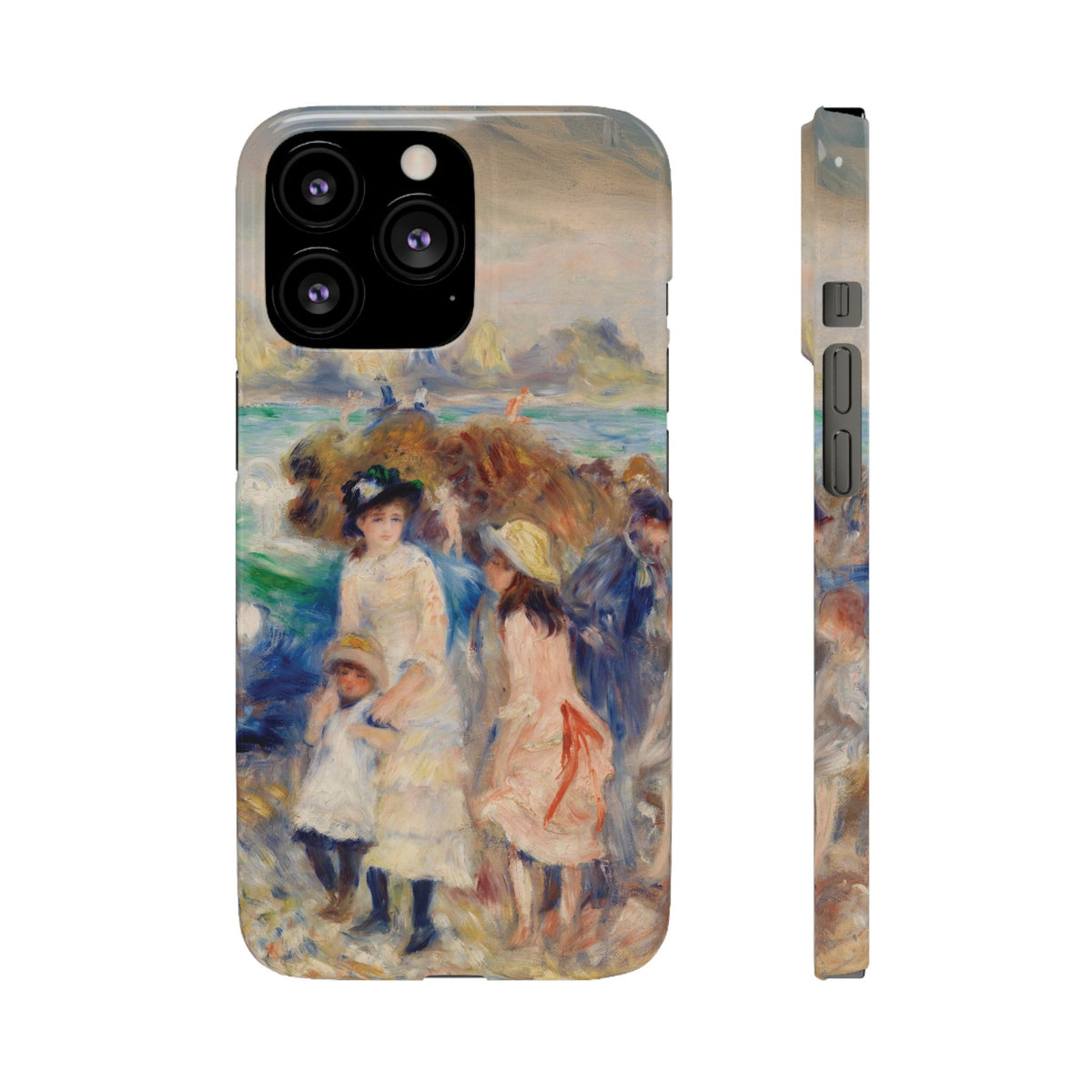 Children at the Beach at Guernsey by Pierre Auguste Renoir - iPhone Slim Case