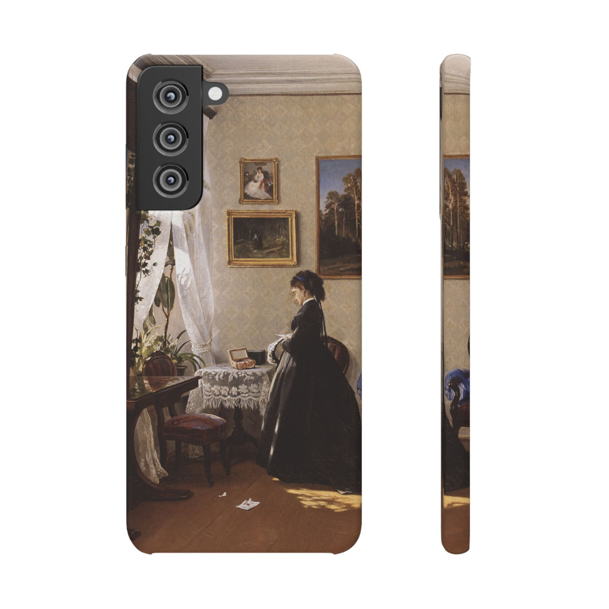 In front of the mirror by Ivan Ivanovich Shishkin - Samsung Slim Case