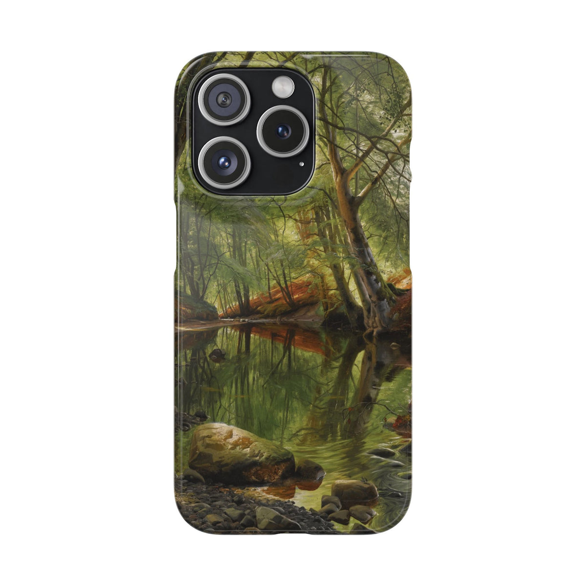A woodland stream by Peder Mork Monsted - iPhone Slim Case