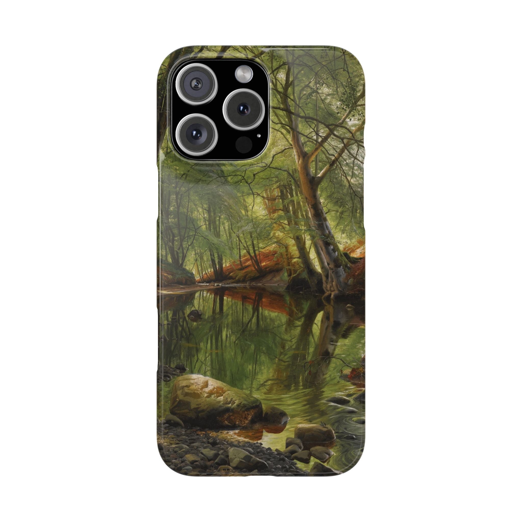 A woodland stream by Peder Mork Monsted - iPhone Slim Case