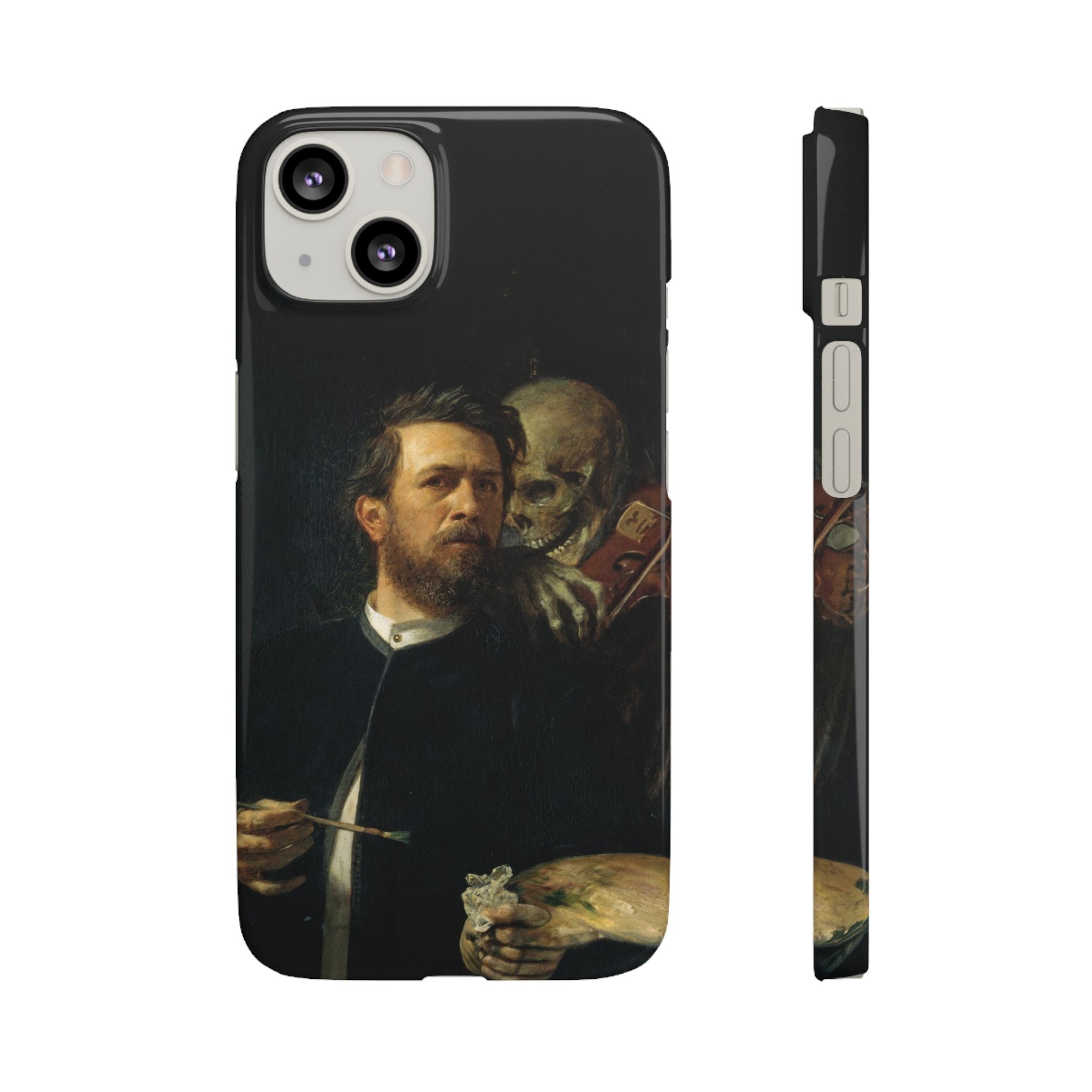 Self Portrait with Death Playing the Fiddle by Arnold Böcklin - iPhone Slim Case