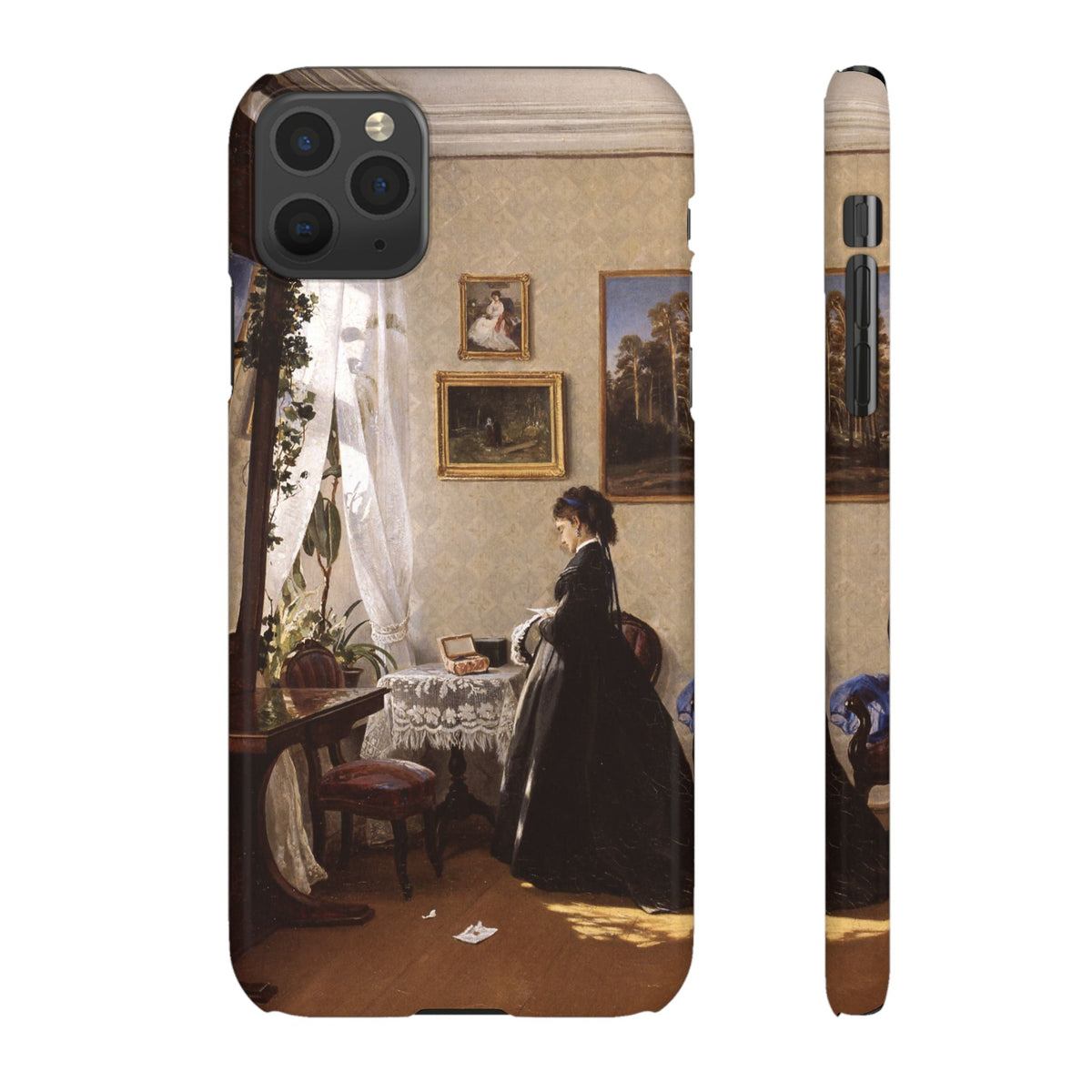 In front of the mirror by Ivan Ivanovich Shishkin - iPhone Slim Case