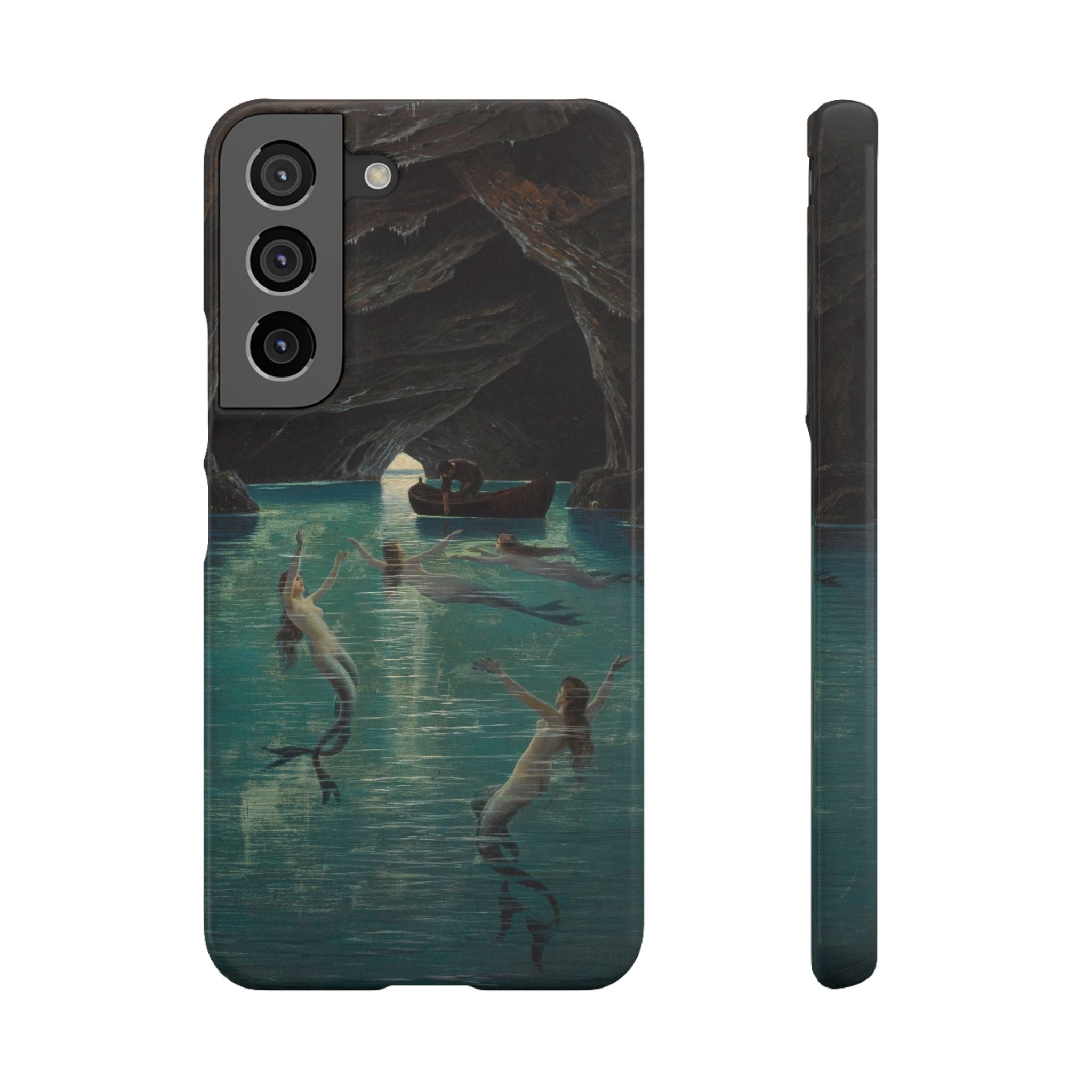 Fisherman and Mermaids in the Blue Grotto on Capri by Hermann Corrodi - Samsung Slim Case