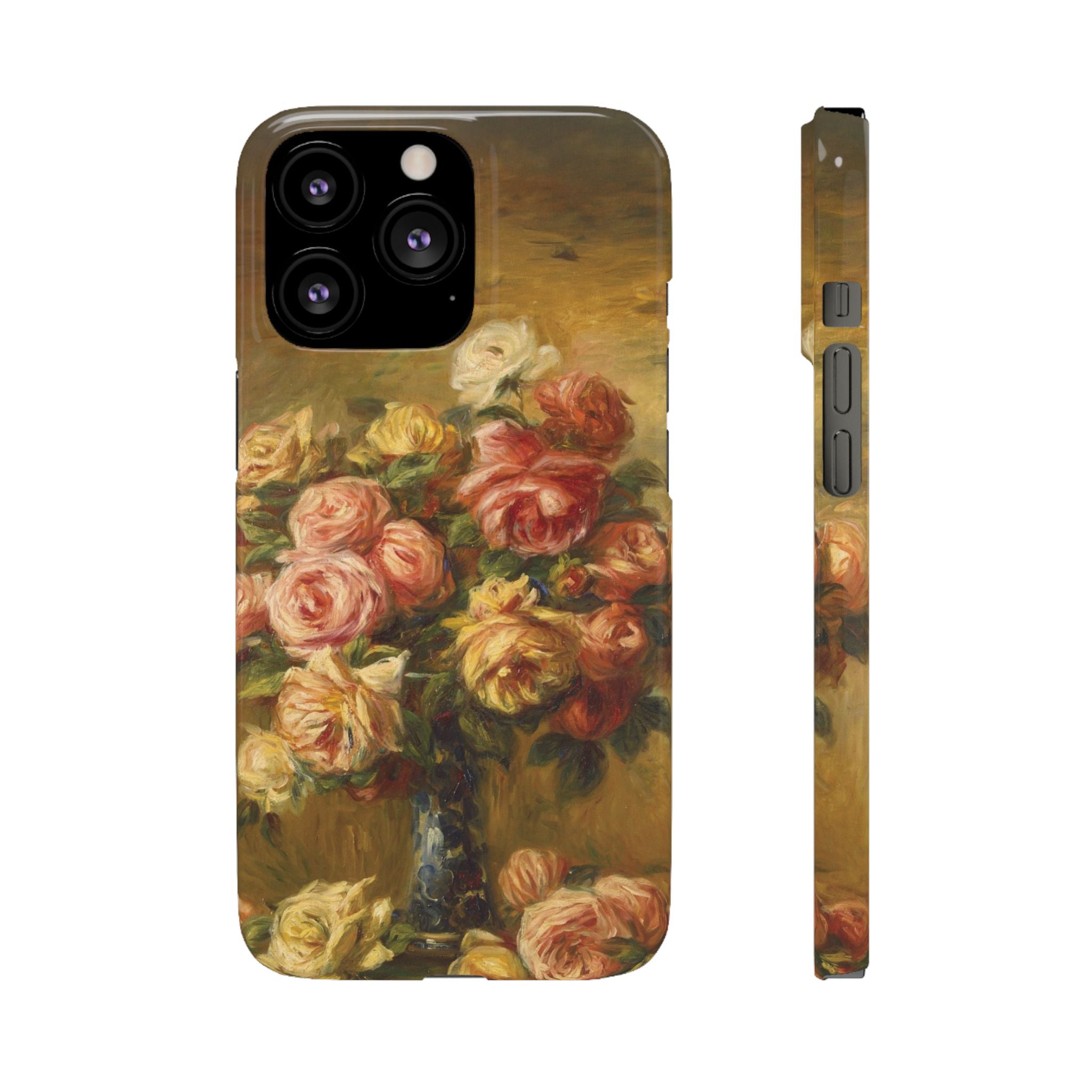 Roses in a Vase by Pierre Auguste Renoir - iPhone Slim Case