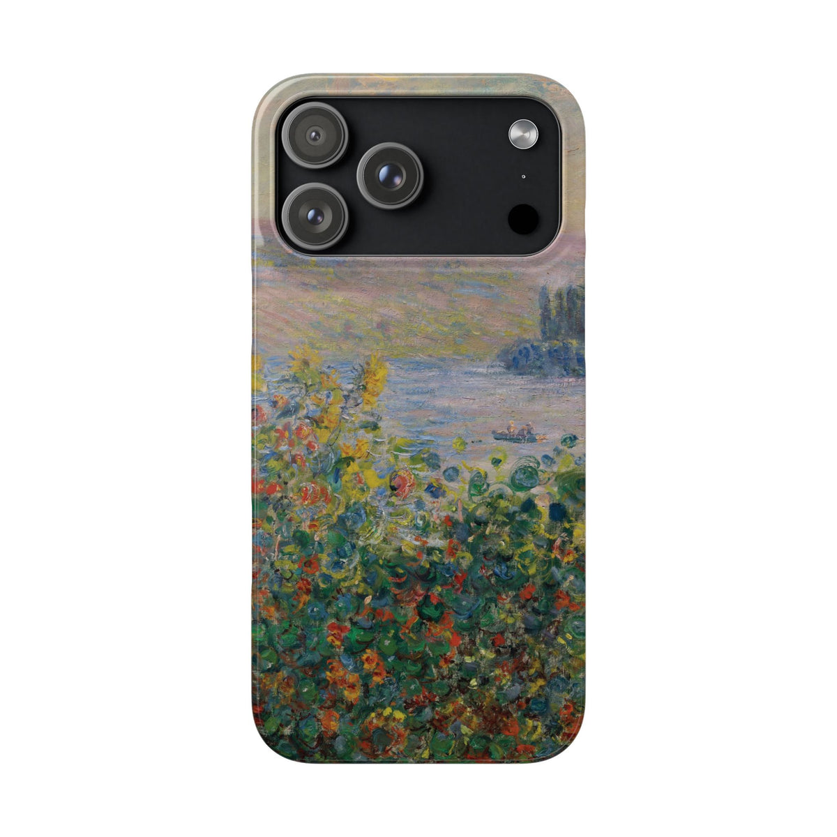 Flower Beds at Vétheuil by Claude Monet - iPhone Slim Case