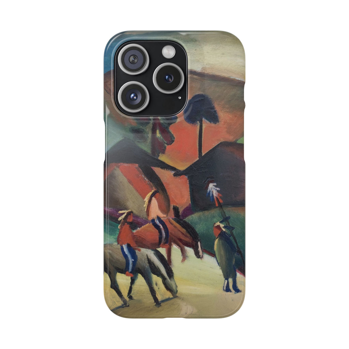 Indians on Horsebacks by August Macke - iPhone Slim Case