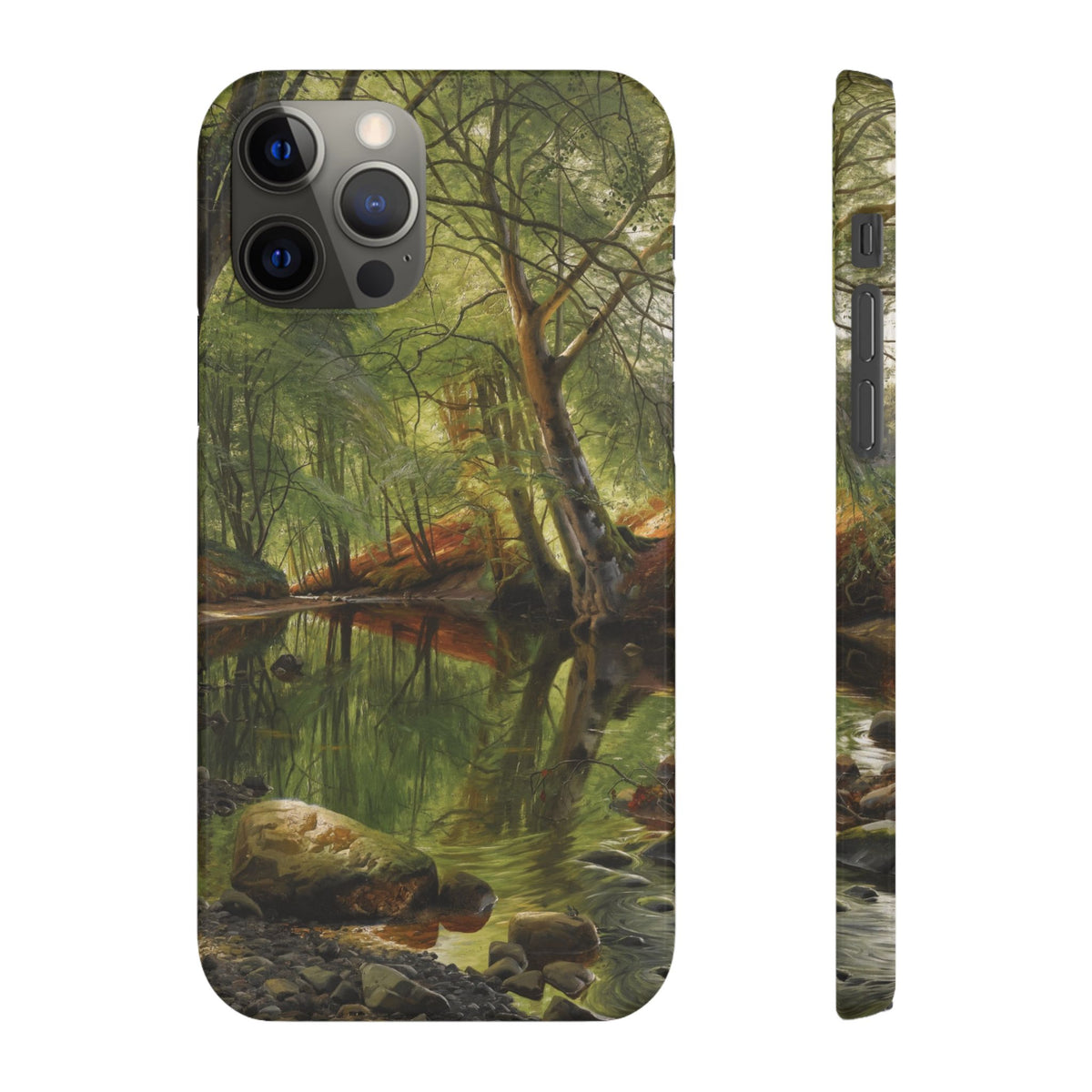 A woodland stream by Peder Mork Monsted - iPhone Slim Case