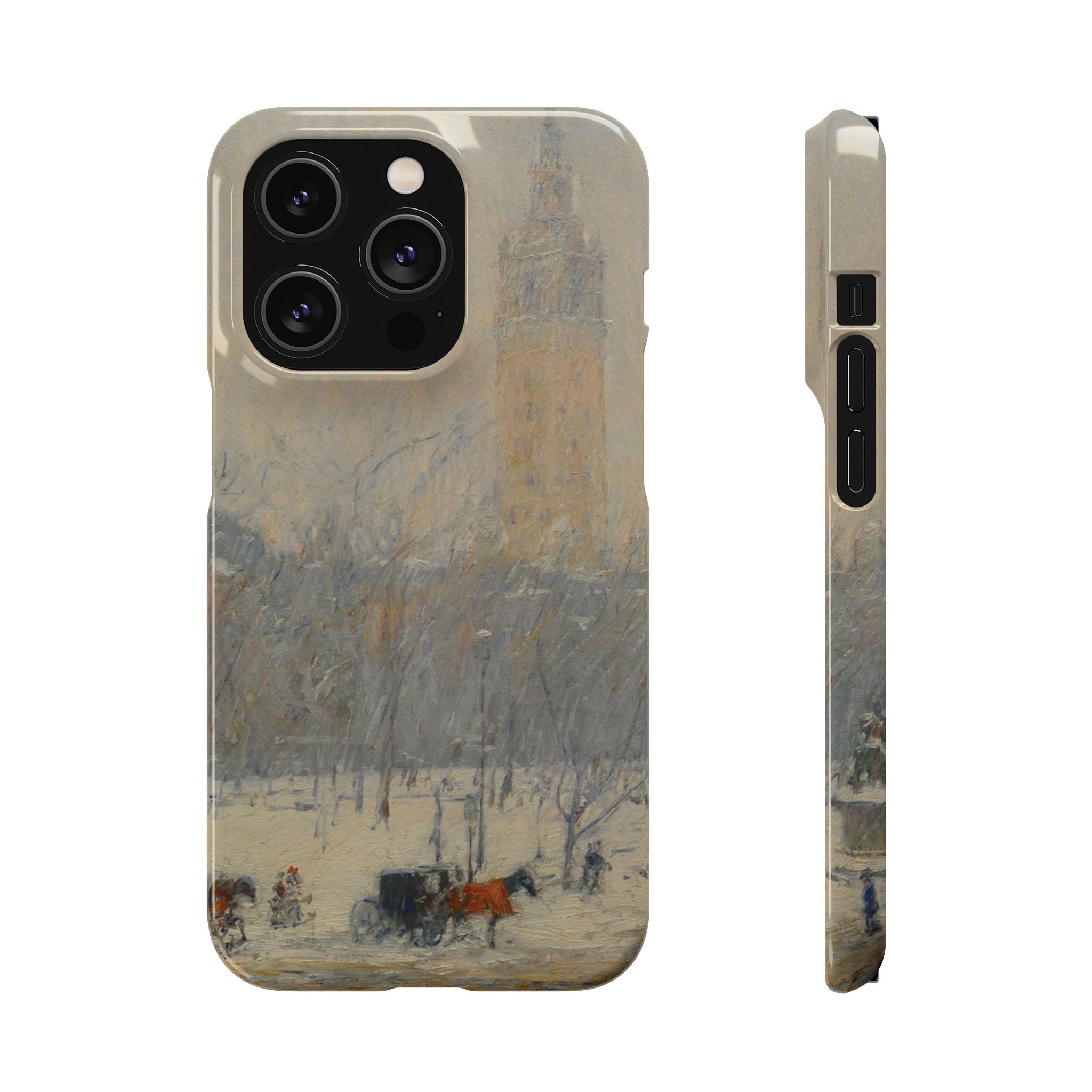 Snowstorm, Madison Square by Childe Hassam - iPhone Slim Case