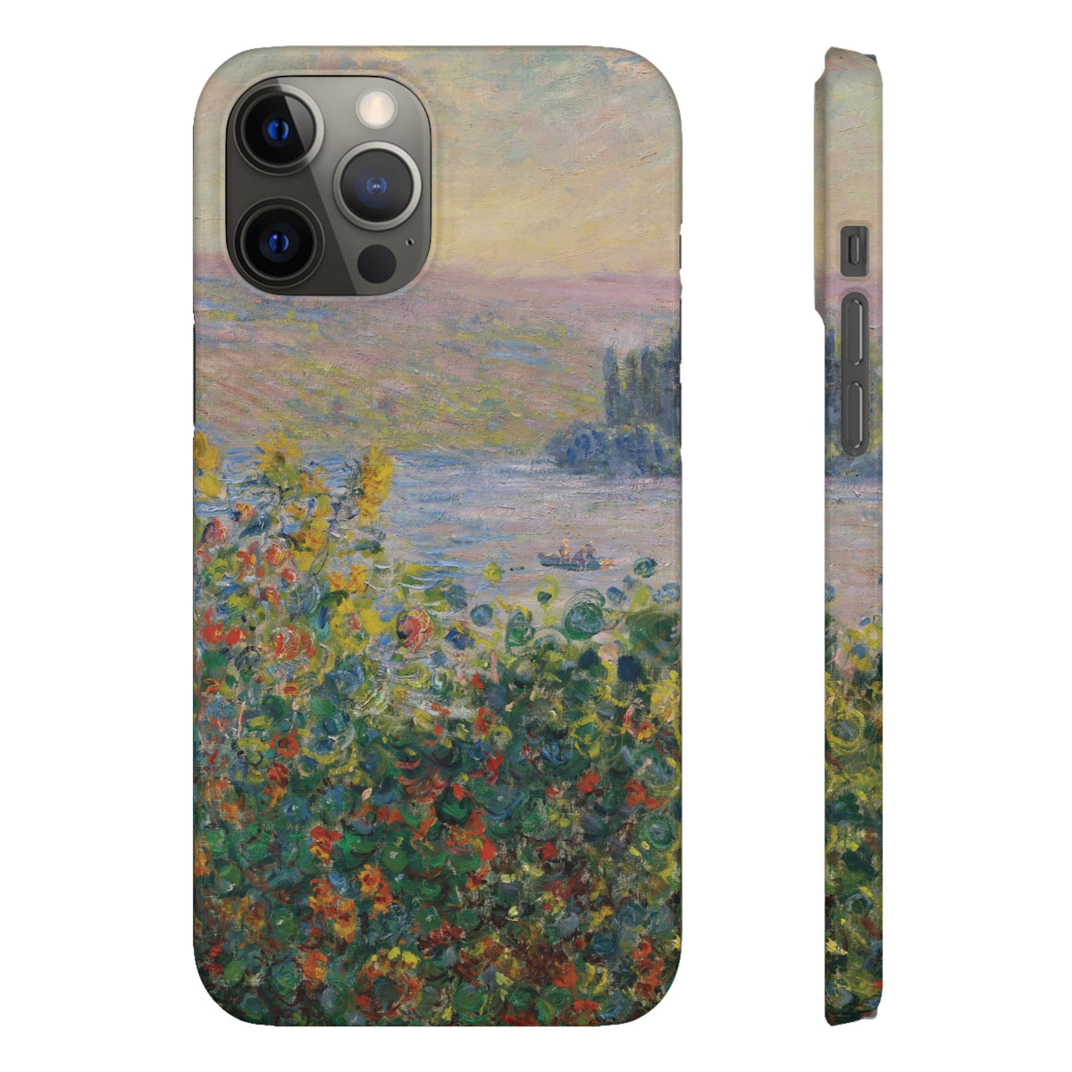 Flower Beds at Vétheuil by Claude Monet - iPhone Slim Case