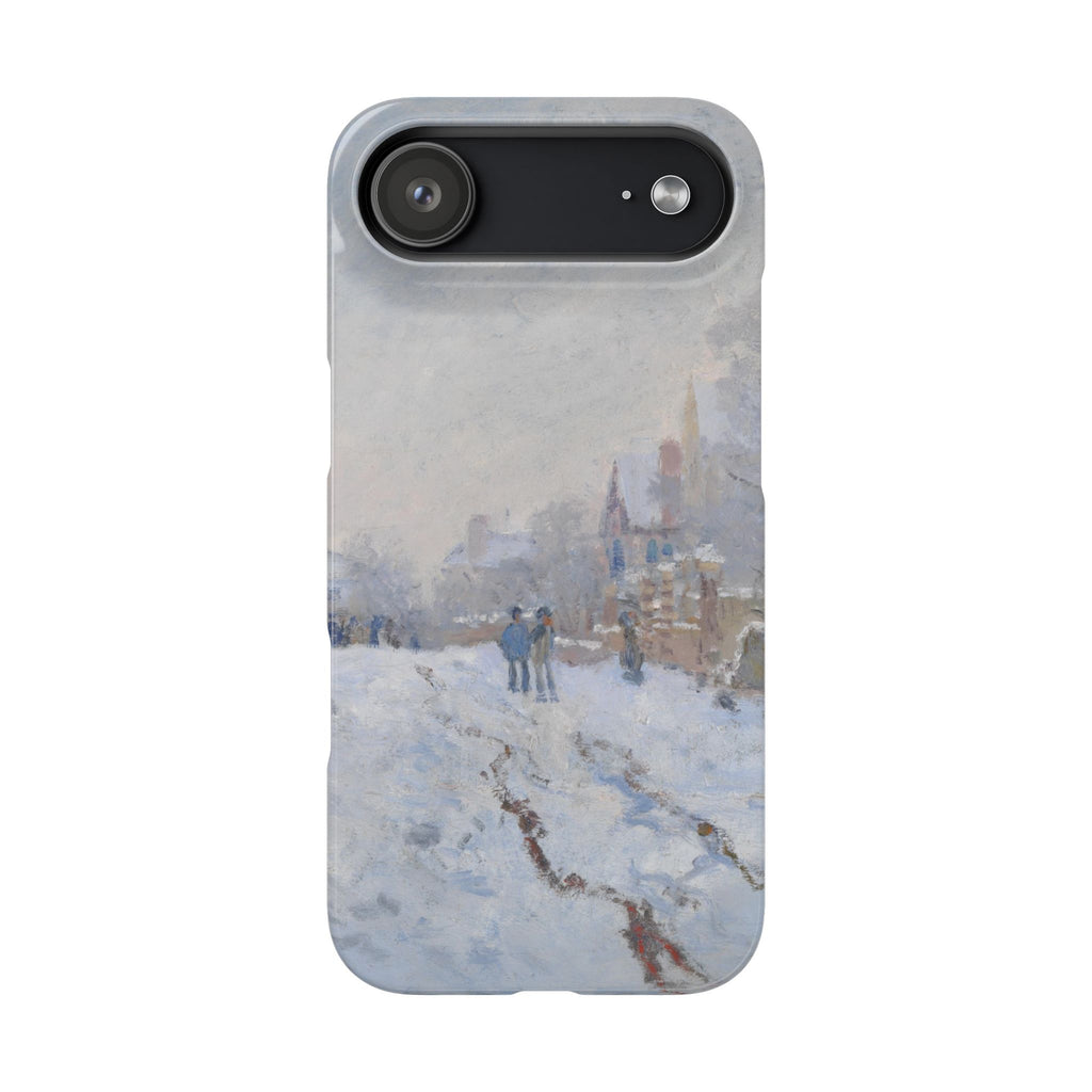 Snow Scene at Argenteuil by Claude Monet - iPhone Slim Case