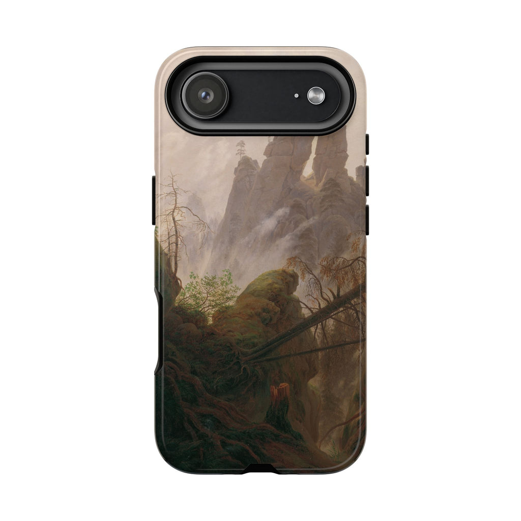 Rocky Landscape in the Elbe Sandstone Mountains by Caspar David Friedrich - iPhone Tough Case