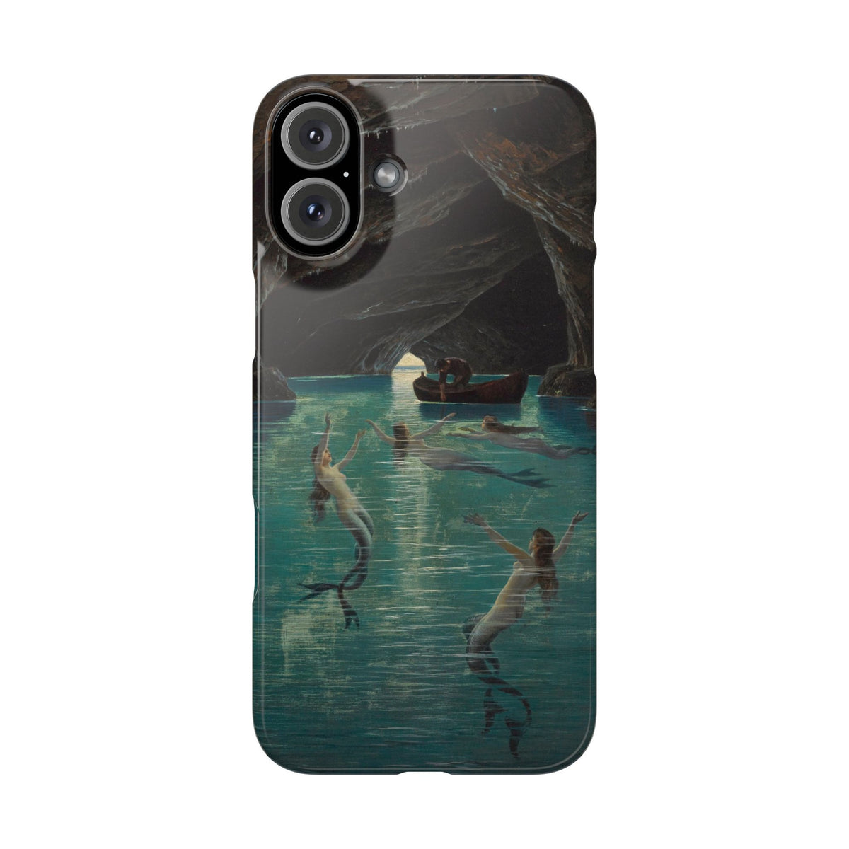 Fisherman and Mermaids in the Blue Grotto on Capri by Hermann Corrodi - iPhone Slim Case