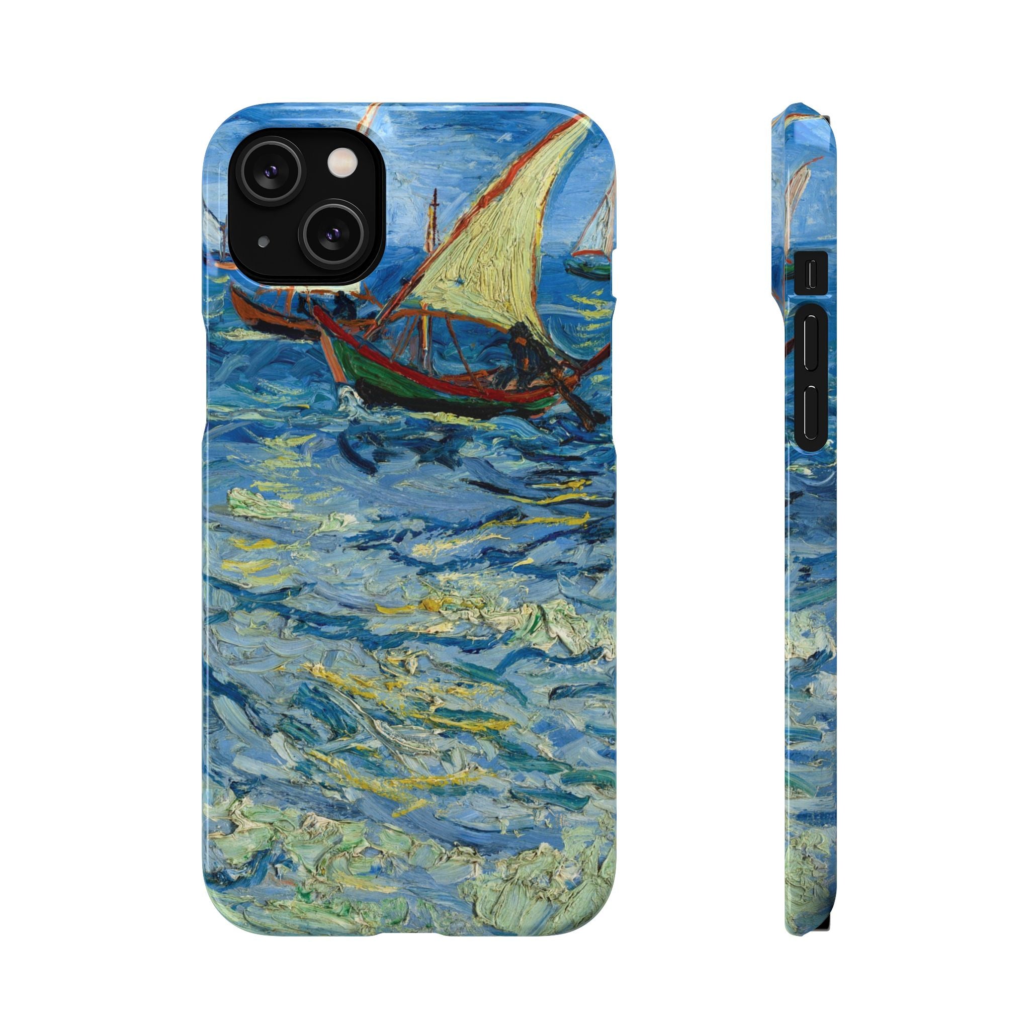 Fishing Boats at Sea by Vincent van Gogh - iPhone Slim Case