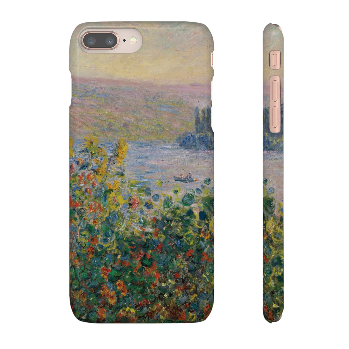 Flower Beds at Vétheuil by Claude Monet - iPhone Slim Case
