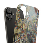 The Rue Montorgueil in Paris by Claude Monet - iPhone Slim Case