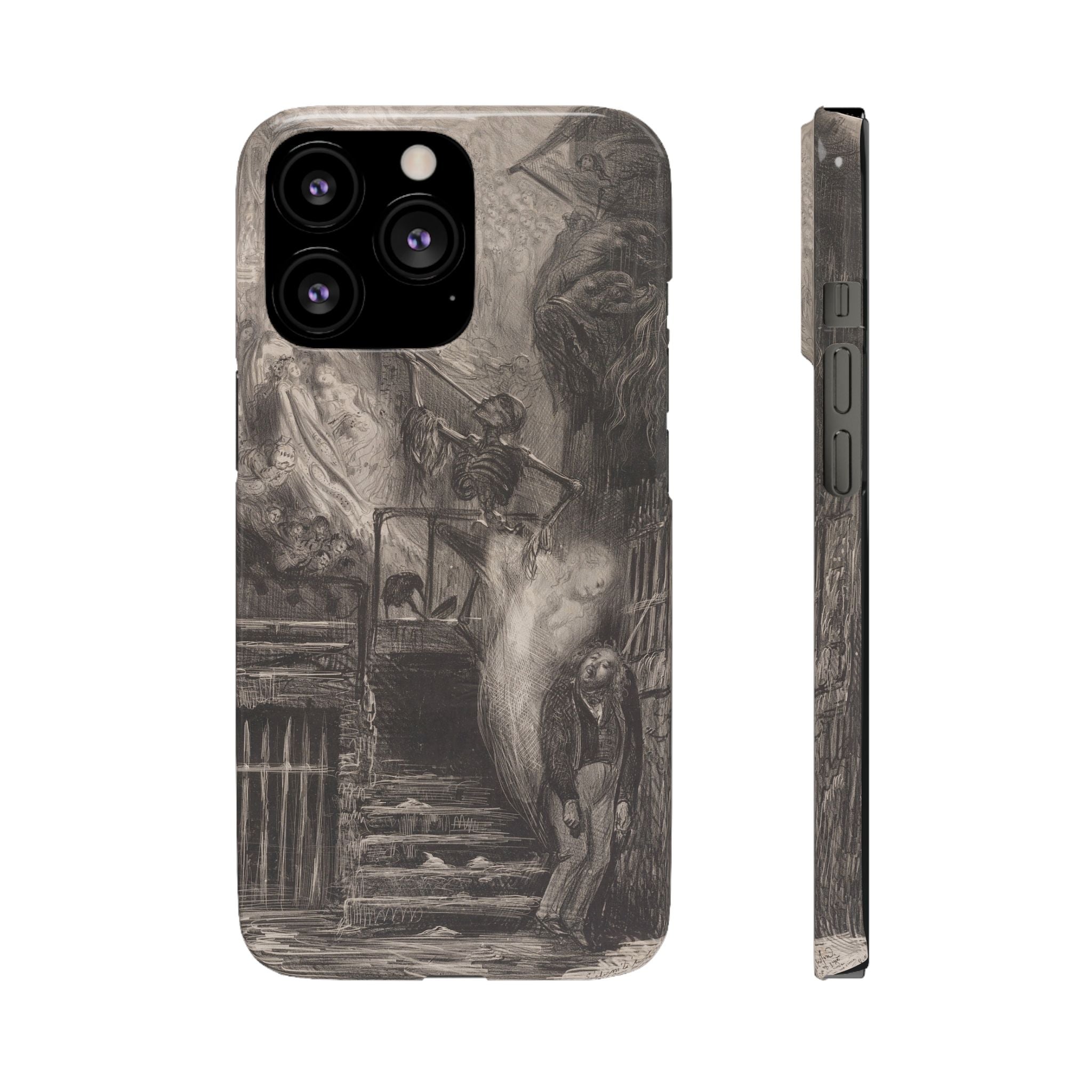 La Rue de la Vieille Lanterne (The Suicide of Gérard de Nerval) by Gustave Doré - iPhone Slim Case