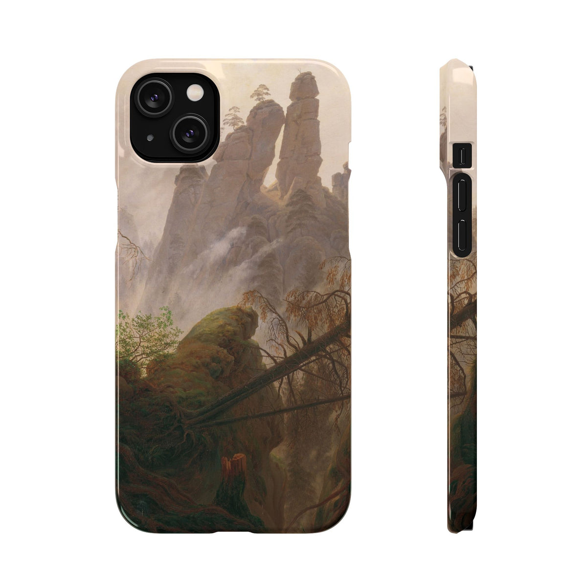 Rocky Landscape in the Elbe Sandstone Mountains by Caspar David Friedrich - iPhone Slim Case