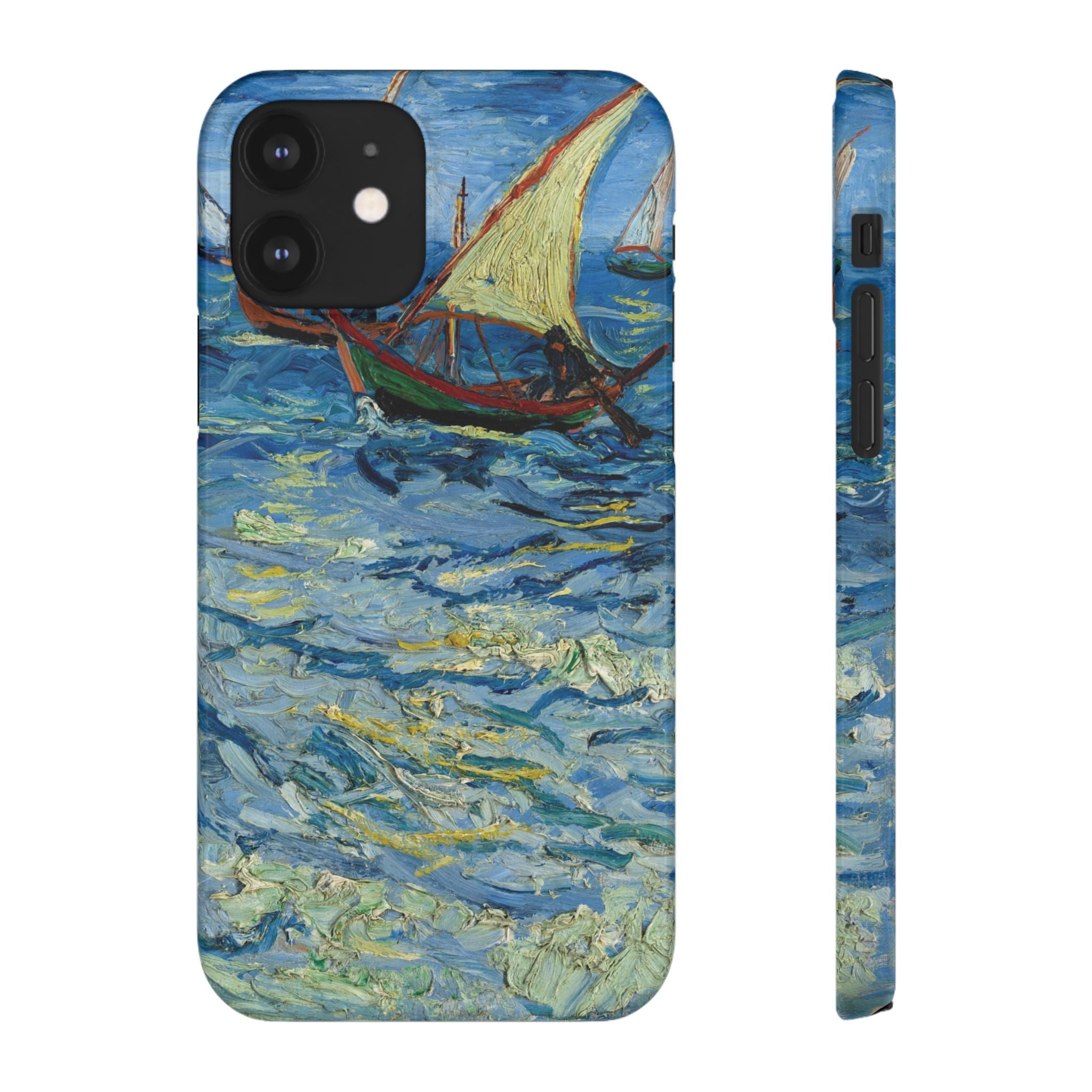Fishing Boats at Sea by Vincent van Gogh - iPhone Slim Case