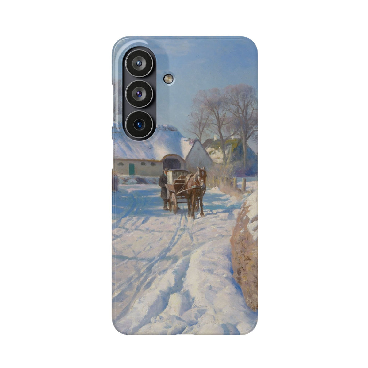 A village in the snow by Peder Mork Monsted - Samsung Slim Case