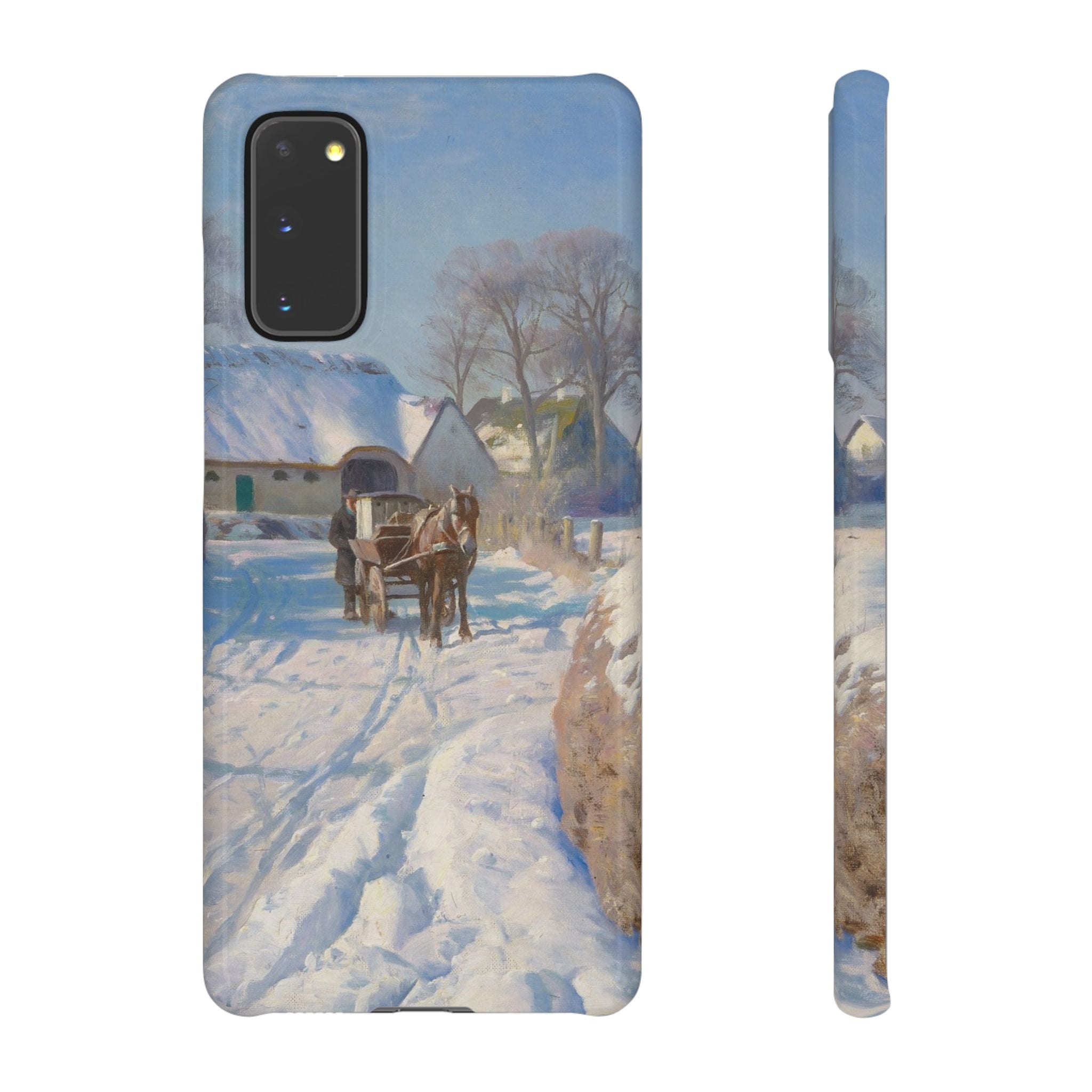 A village in the snow by Peder Mork Monsted - Samsung Slim Case