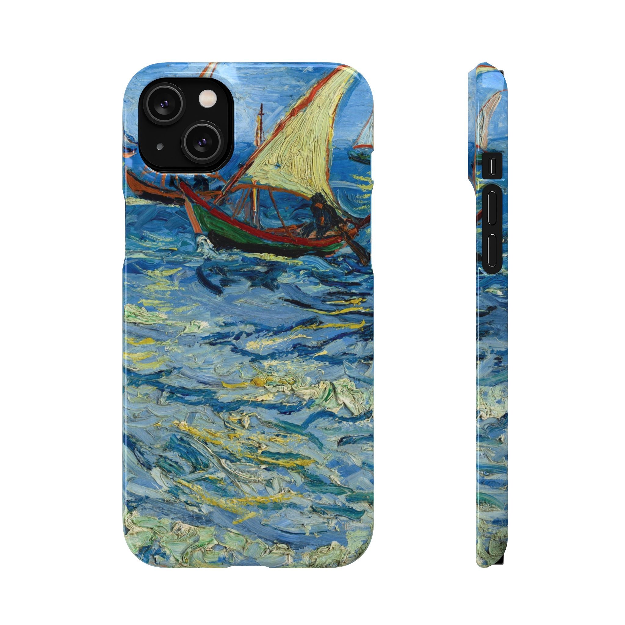 Fishing Boats at Sea by Vincent van Gogh - iPhone Slim Case