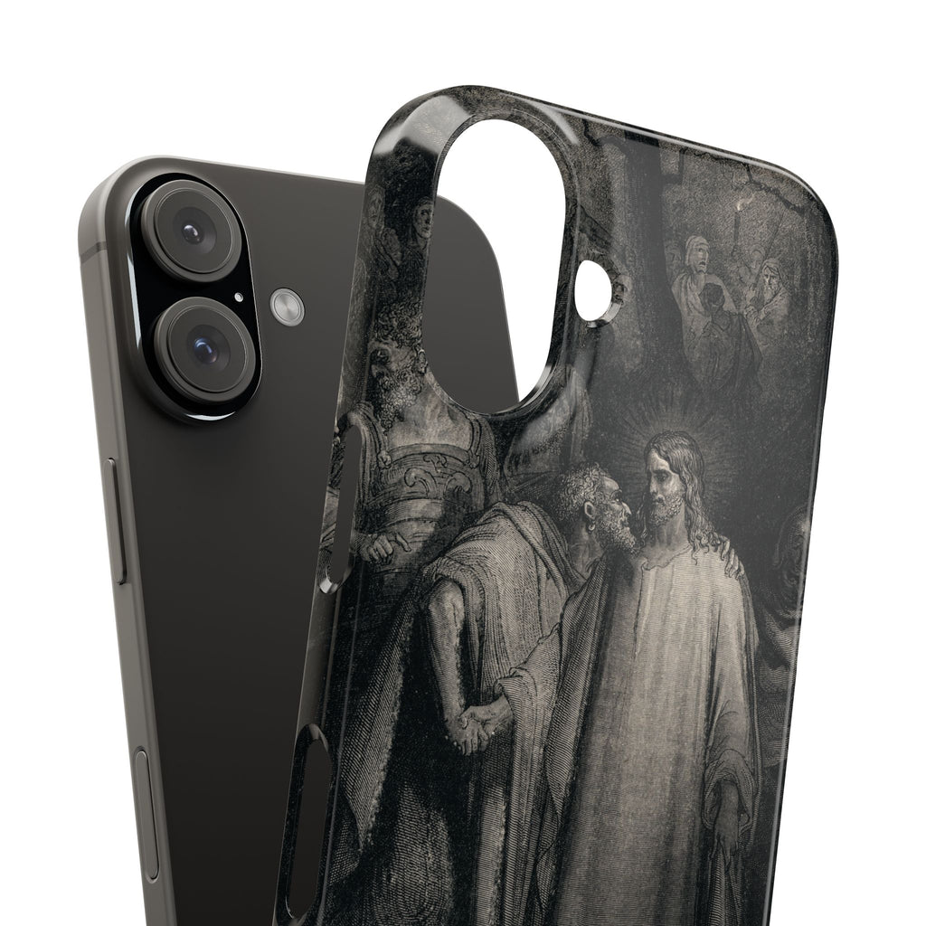 The Holy Bible: Plate CXLI “The Judas Kiss” by Gustave Doré - iPhone Slim Case
