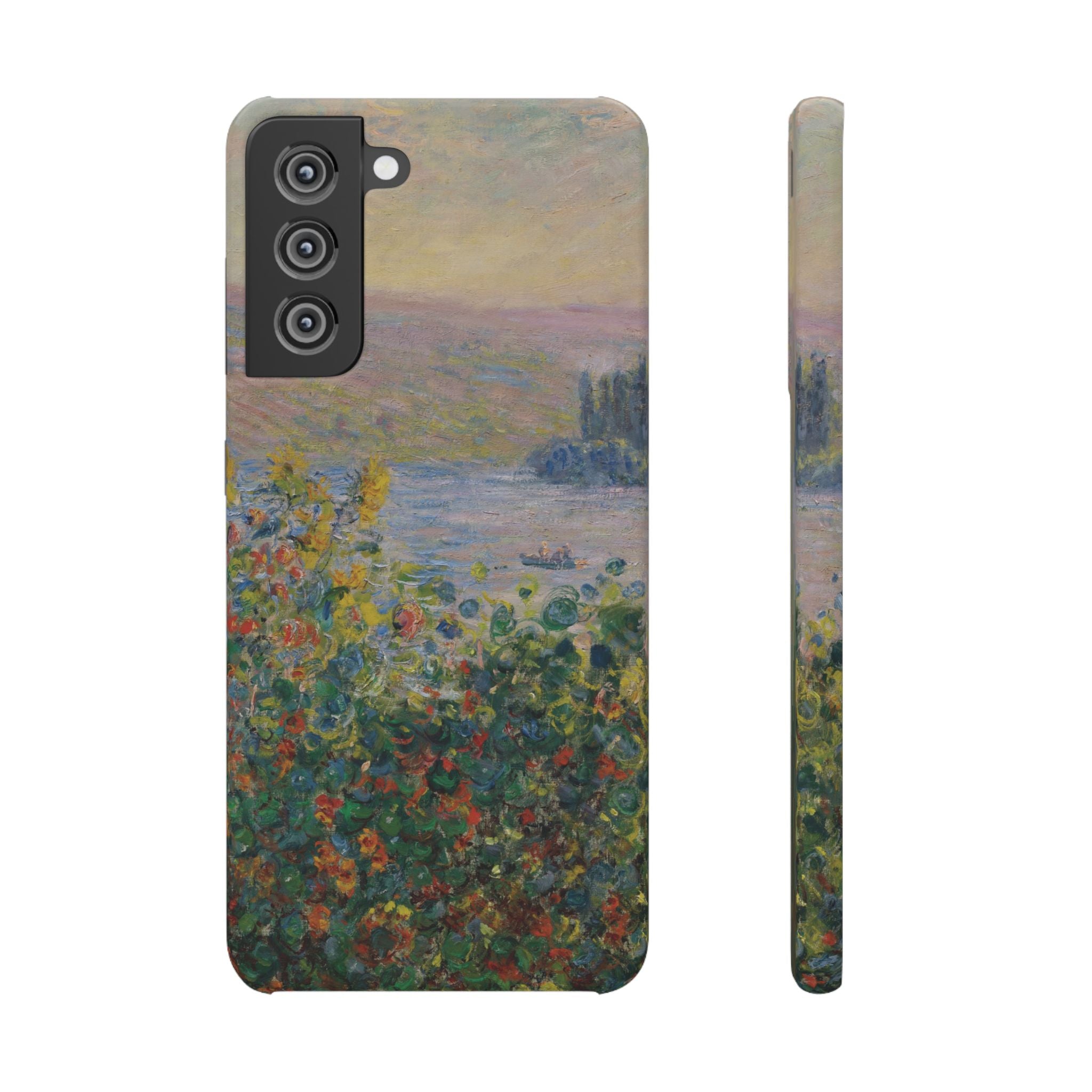 Flower Beds at Vétheuil by Claude Monet - Samsung Slim Case
