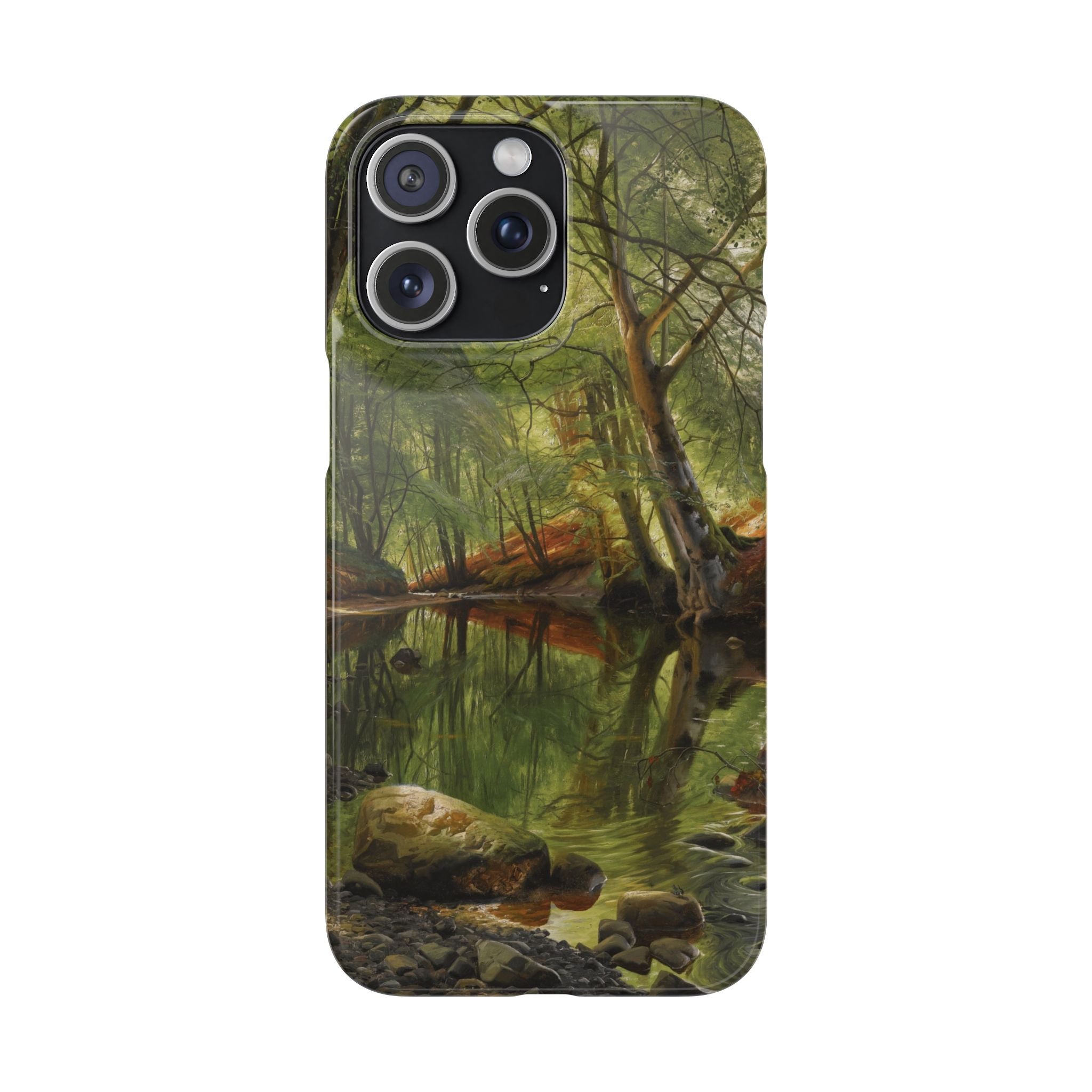 A woodland stream by Peder Mork Monsted - iPhone Slim Case
