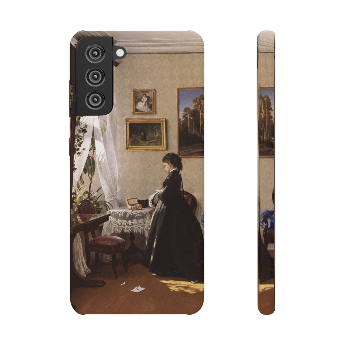 In front of the mirror by Ivan Ivanovich Shishkin - Samsung Slim Case