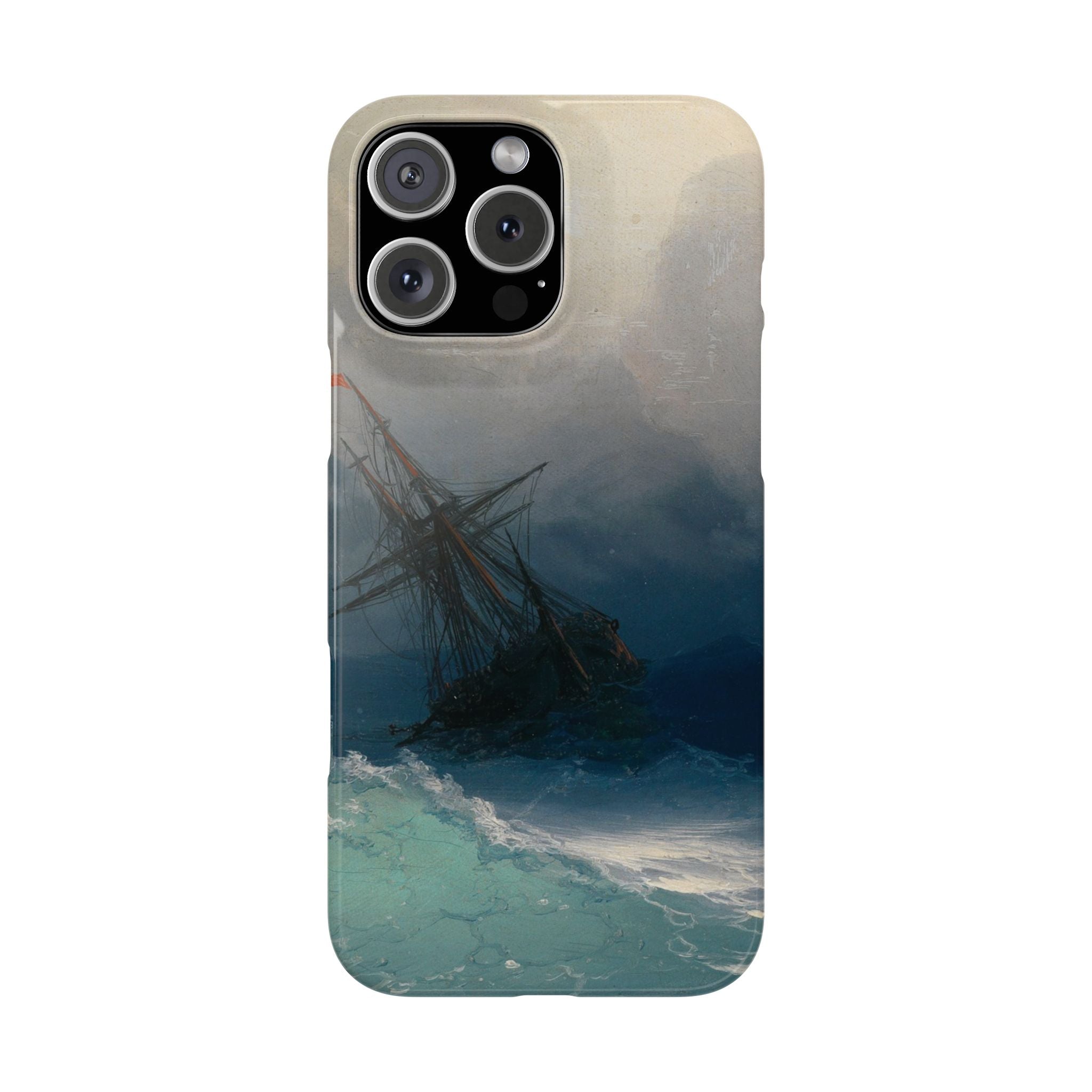 Ship on Stormy Seas by Ivan Aivazovsky - iPhone Slim Case