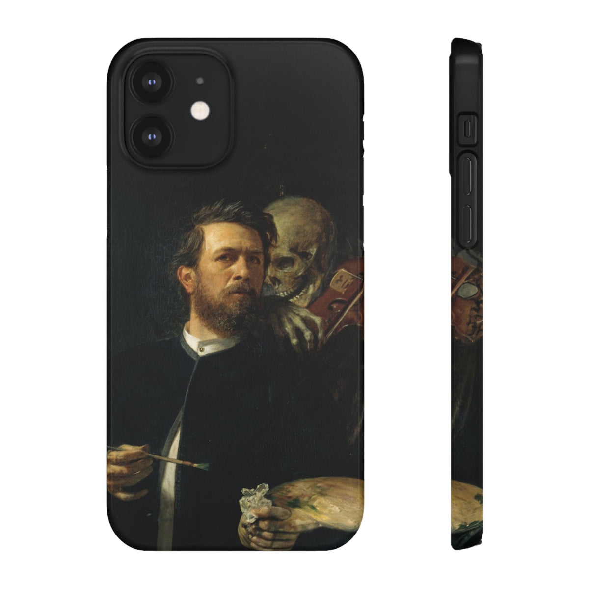 Self Portrait with Death Playing the Fiddle by Arnold Böcklin - iPhone Slim Case