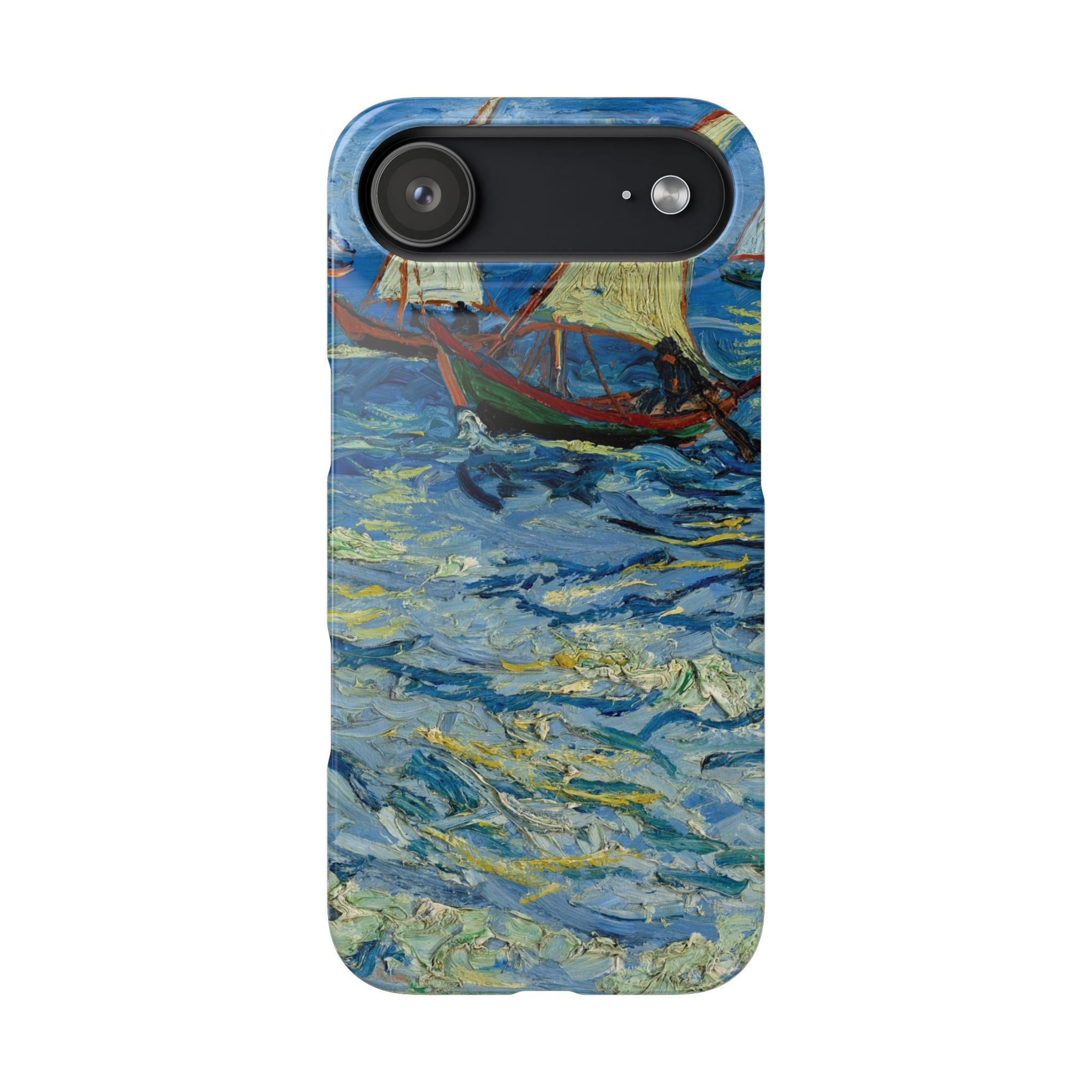 Fishing Boats at Sea by Vincent van Gogh - iPhone Slim Case
