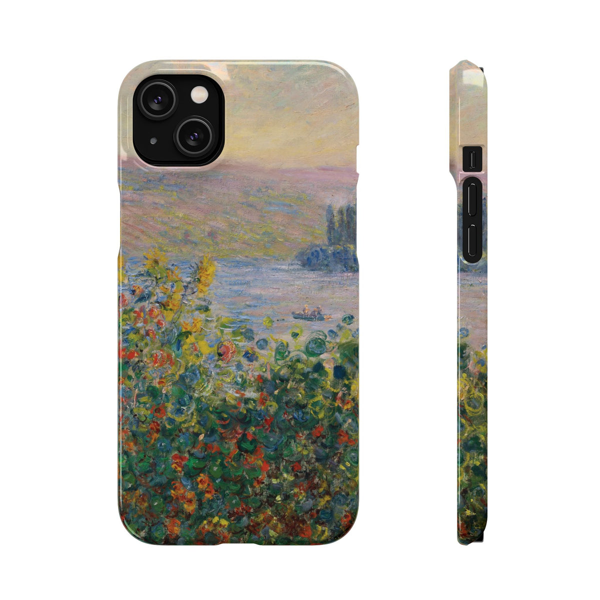 Flower Beds at Vétheuil by Claude Monet - iPhone Slim Case