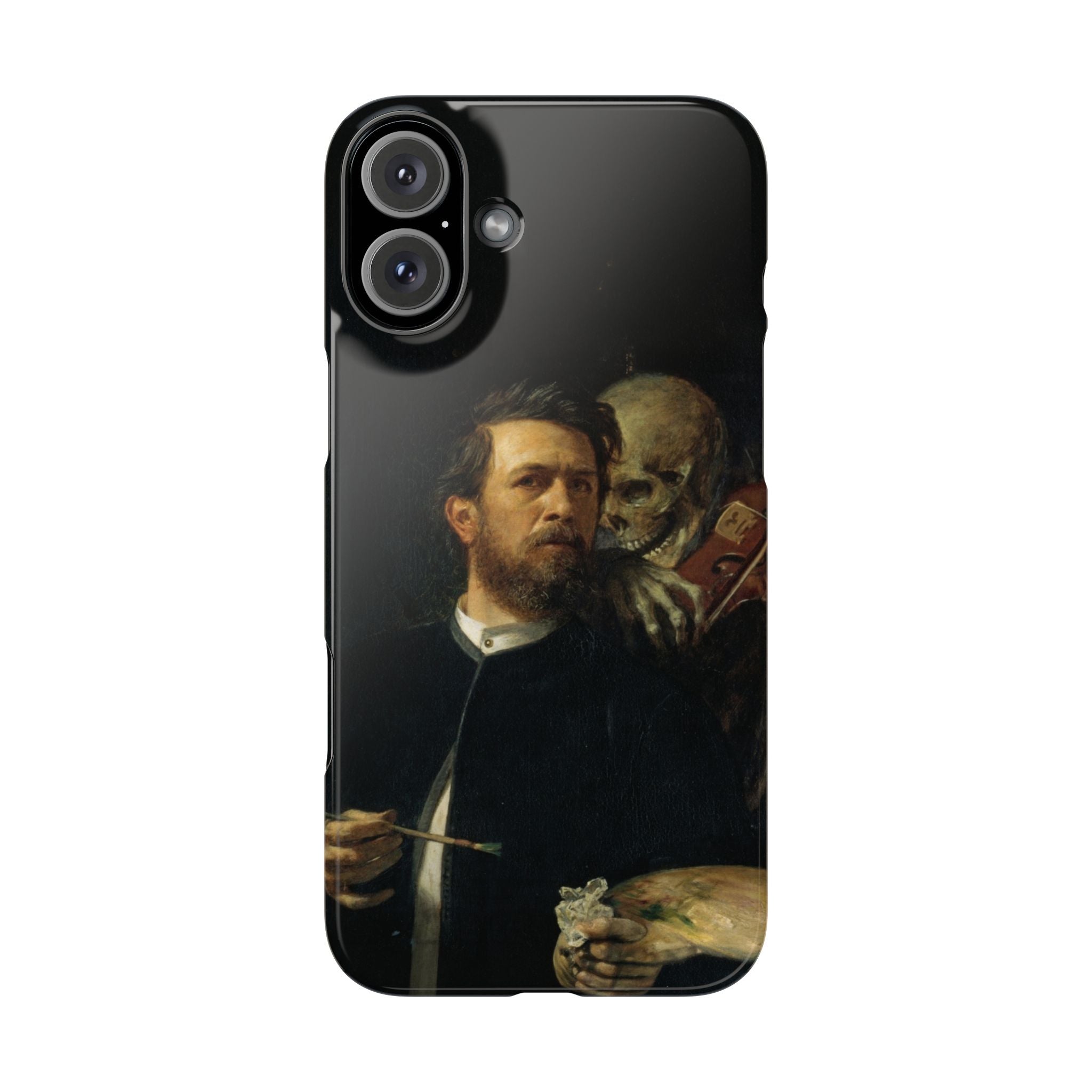 Self Portrait with Death Playing the Fiddle by Arnold Böcklin - iPhone Slim Case