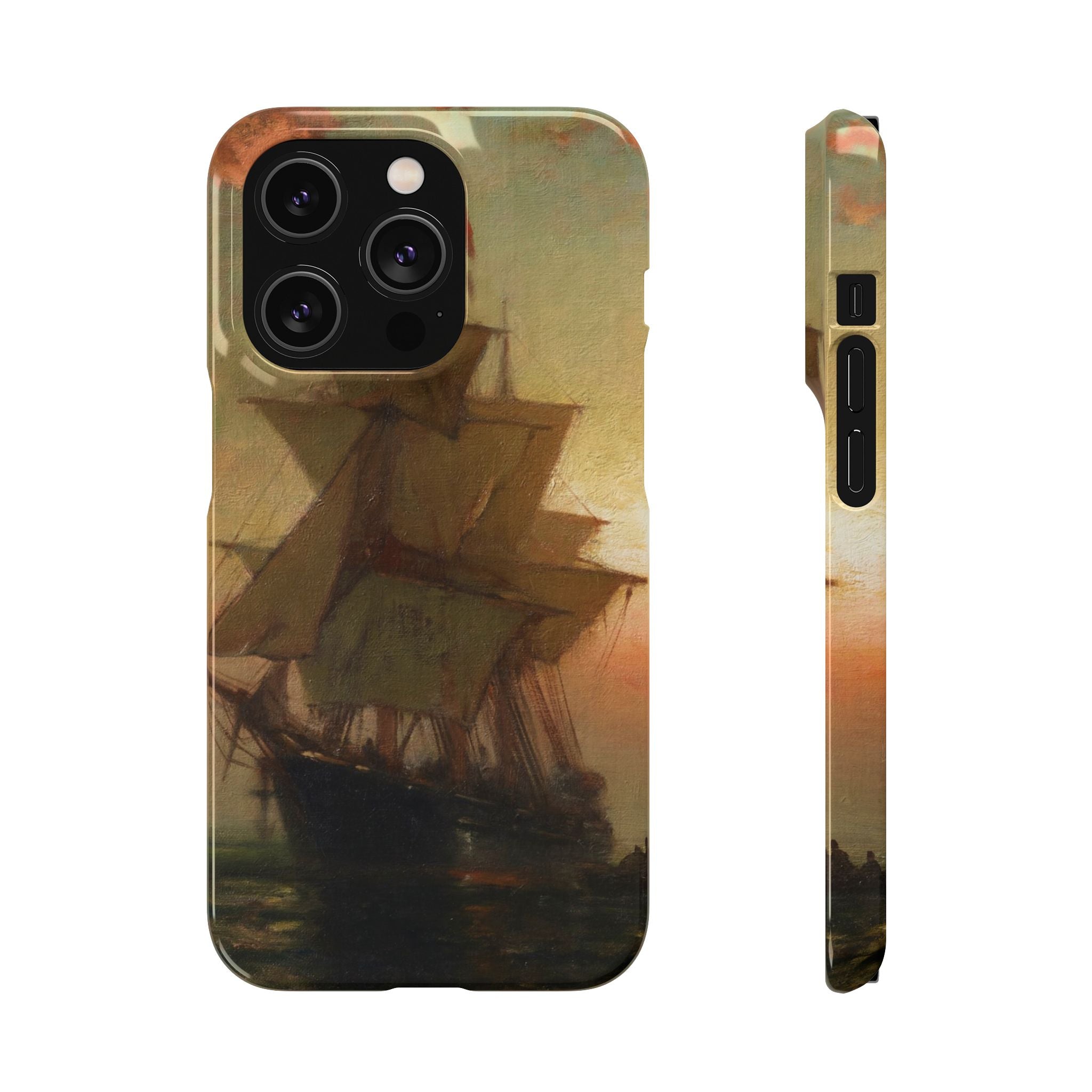 Ships at Night by Edward Moran - iPhone Slim Case