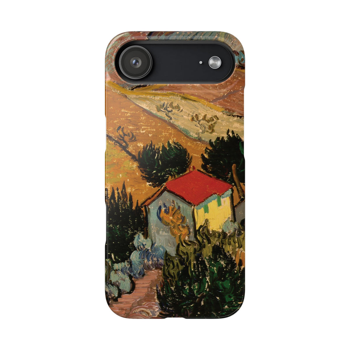 Landscape with House and Ploughman by Vincent van Gogh - iPhone Slim Case