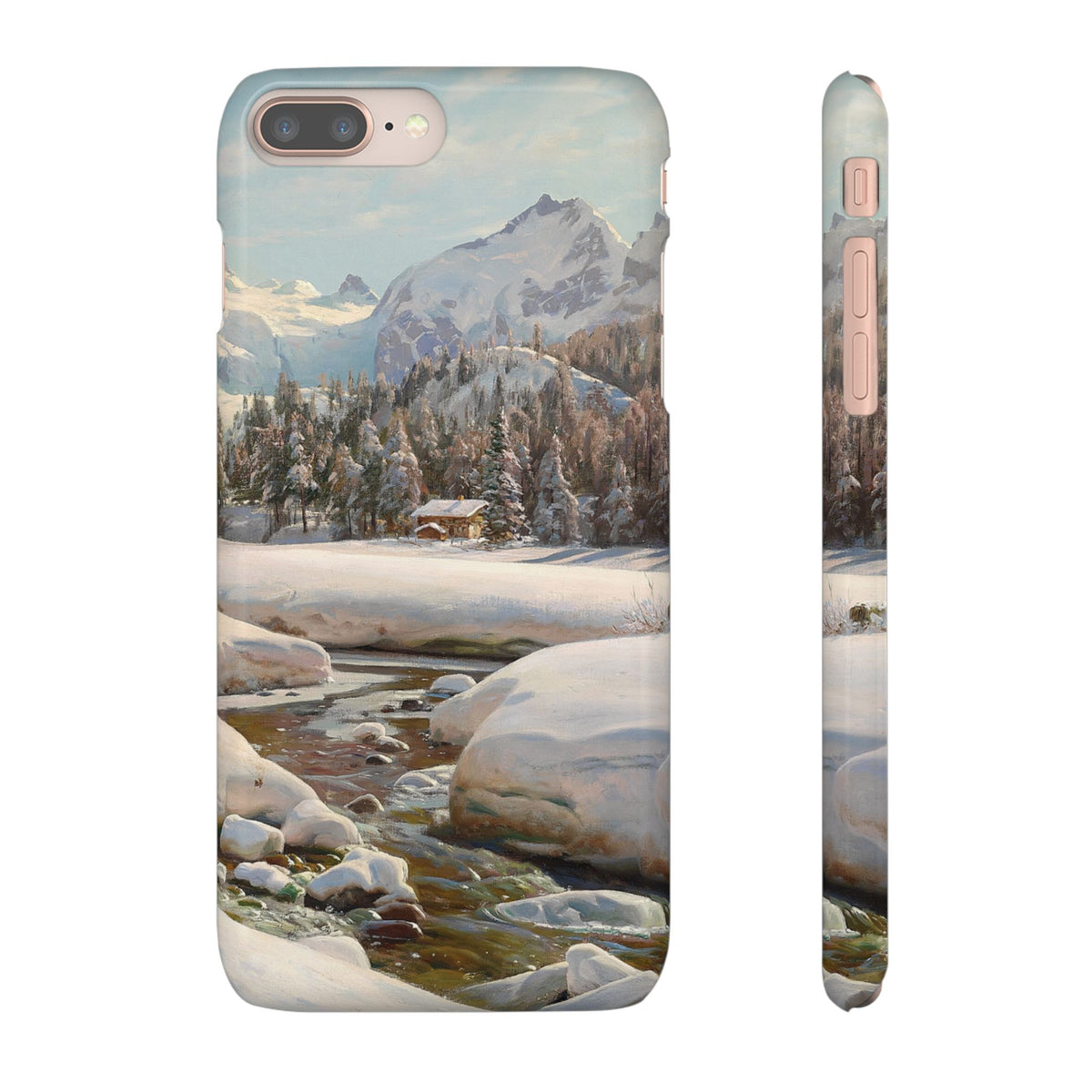 Winter landscape in Switzerland near Engadin by Peder Mork Monsted - iPhone Slim Case
