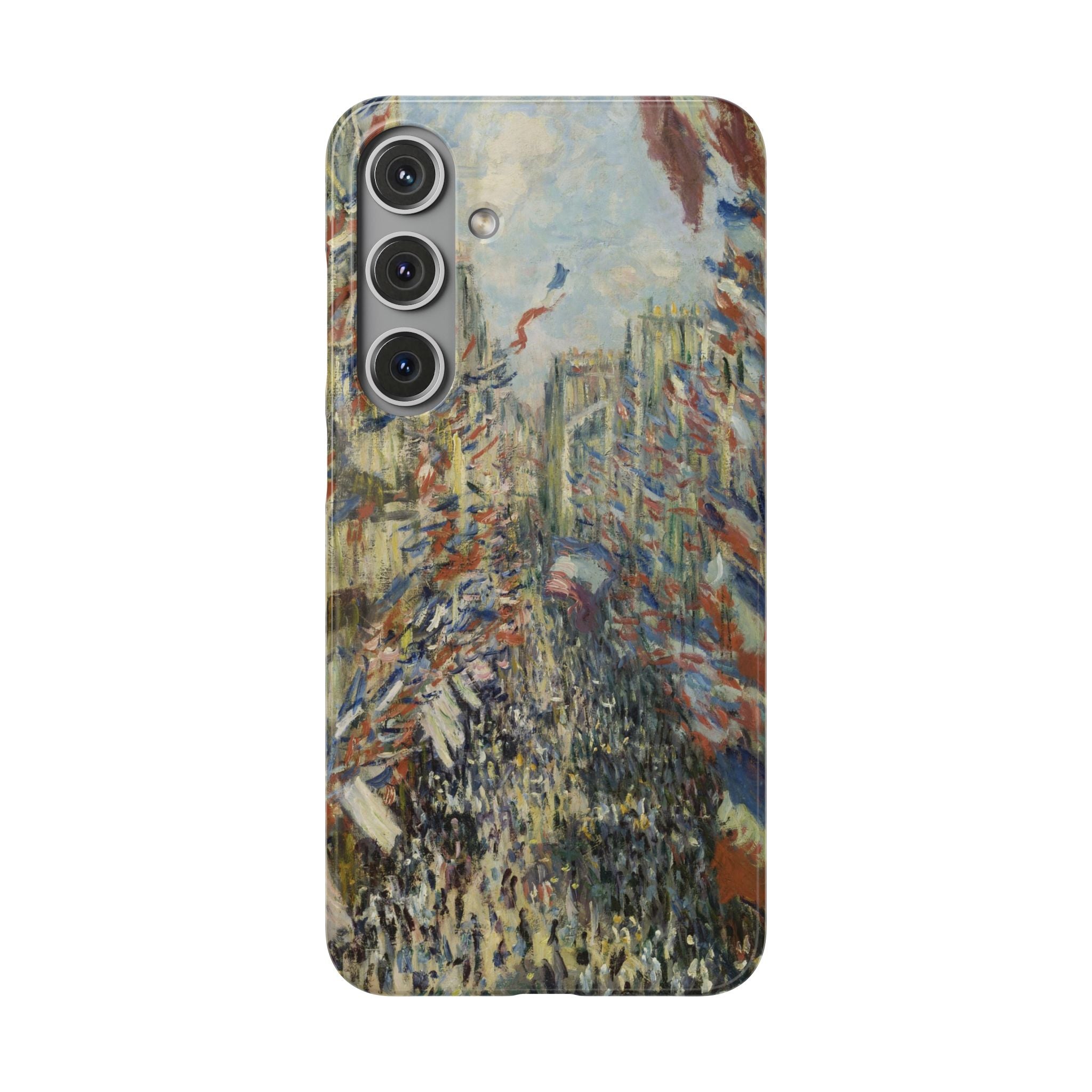 The Rue Montorgueil in Paris by Claude Monet - Samsung Slim Case
