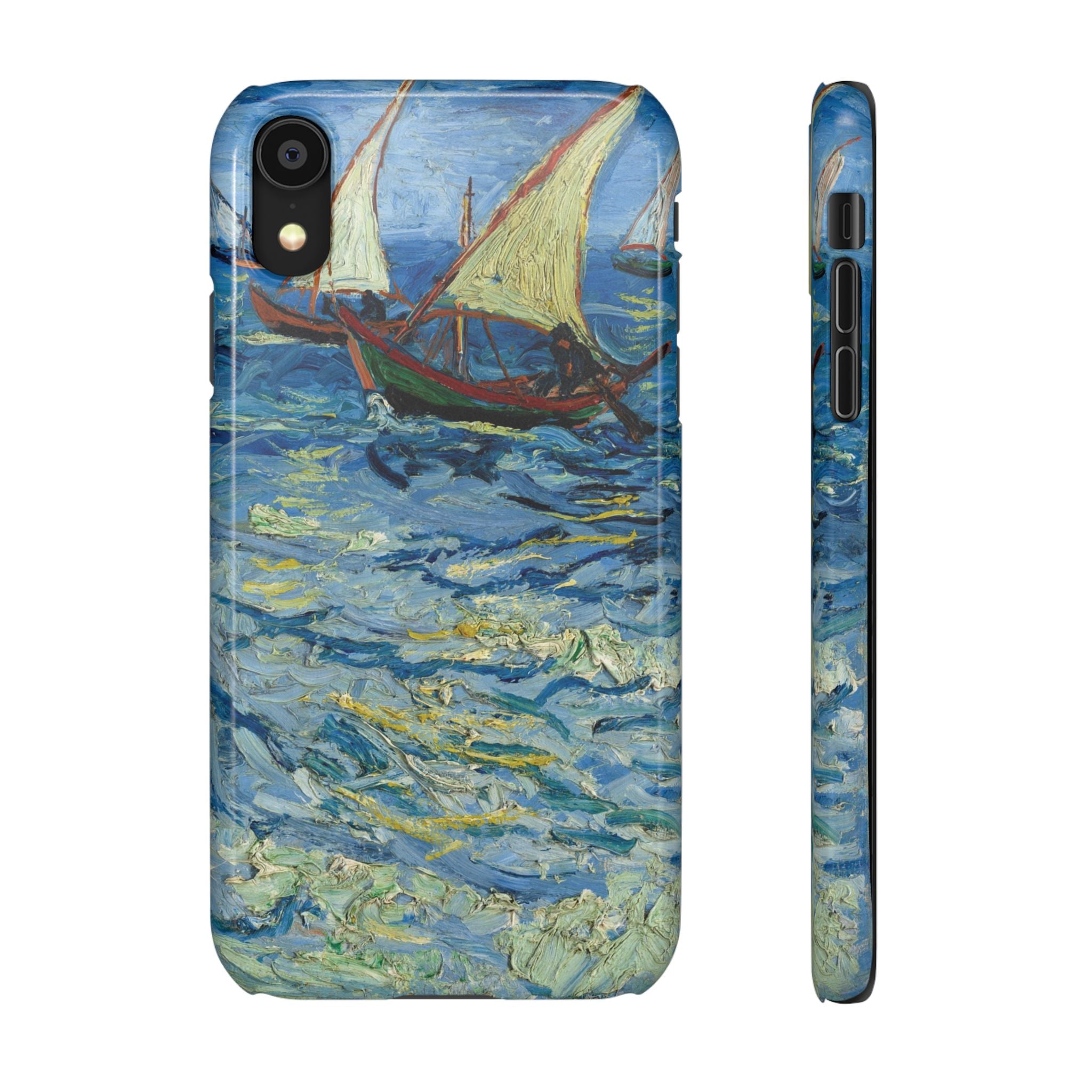 Fishing Boats at Sea by Vincent van Gogh - iPhone Slim Case