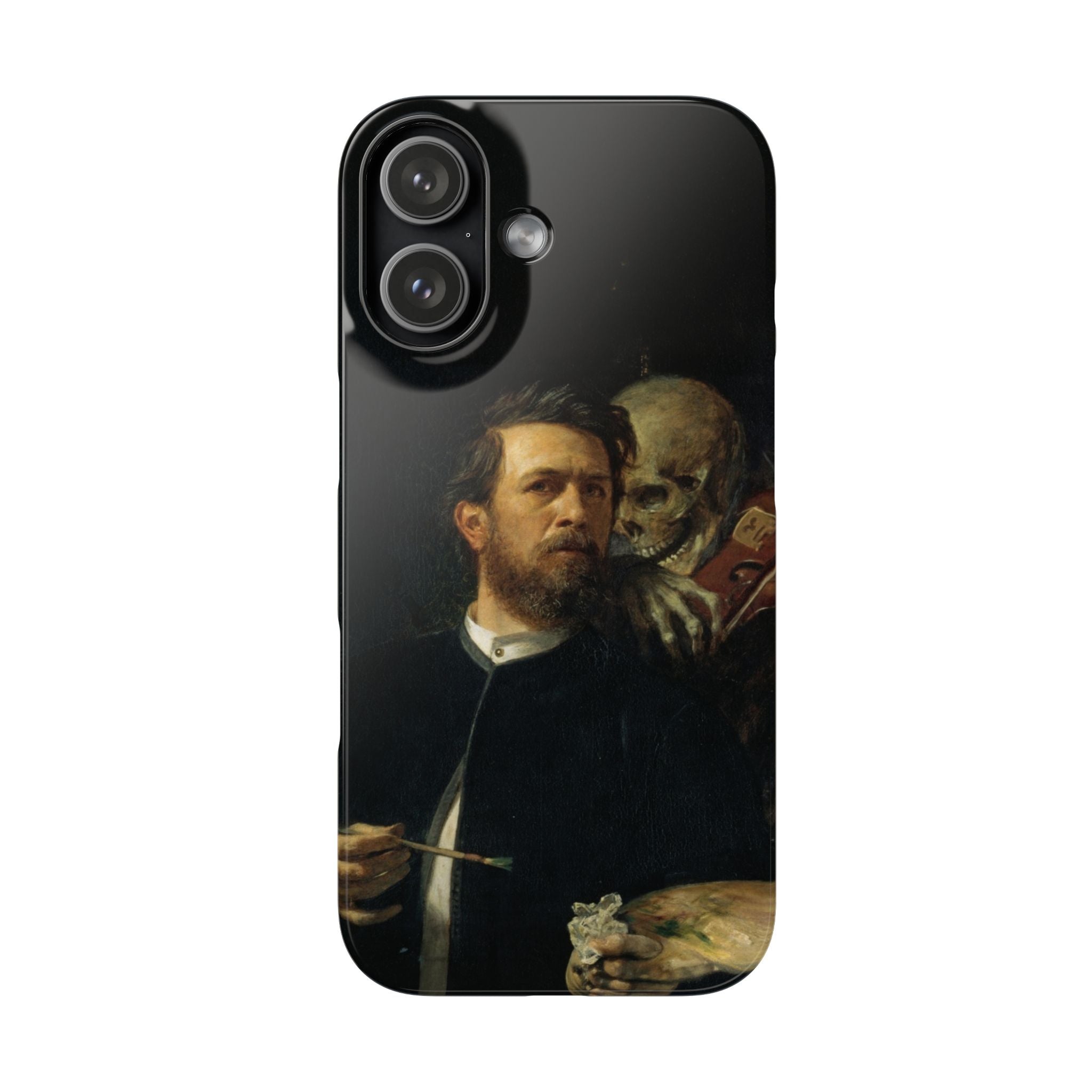 Self Portrait with Death Playing the Fiddle by Arnold Böcklin - iPhone Slim Case