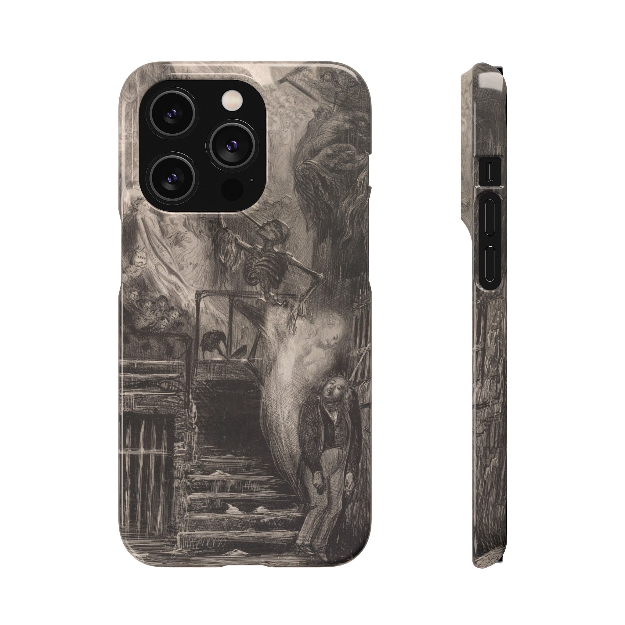 La Rue de la Vieille Lanterne (The Suicide of Gérard de Nerval) by Gustave Doré - iPhone Slim Case