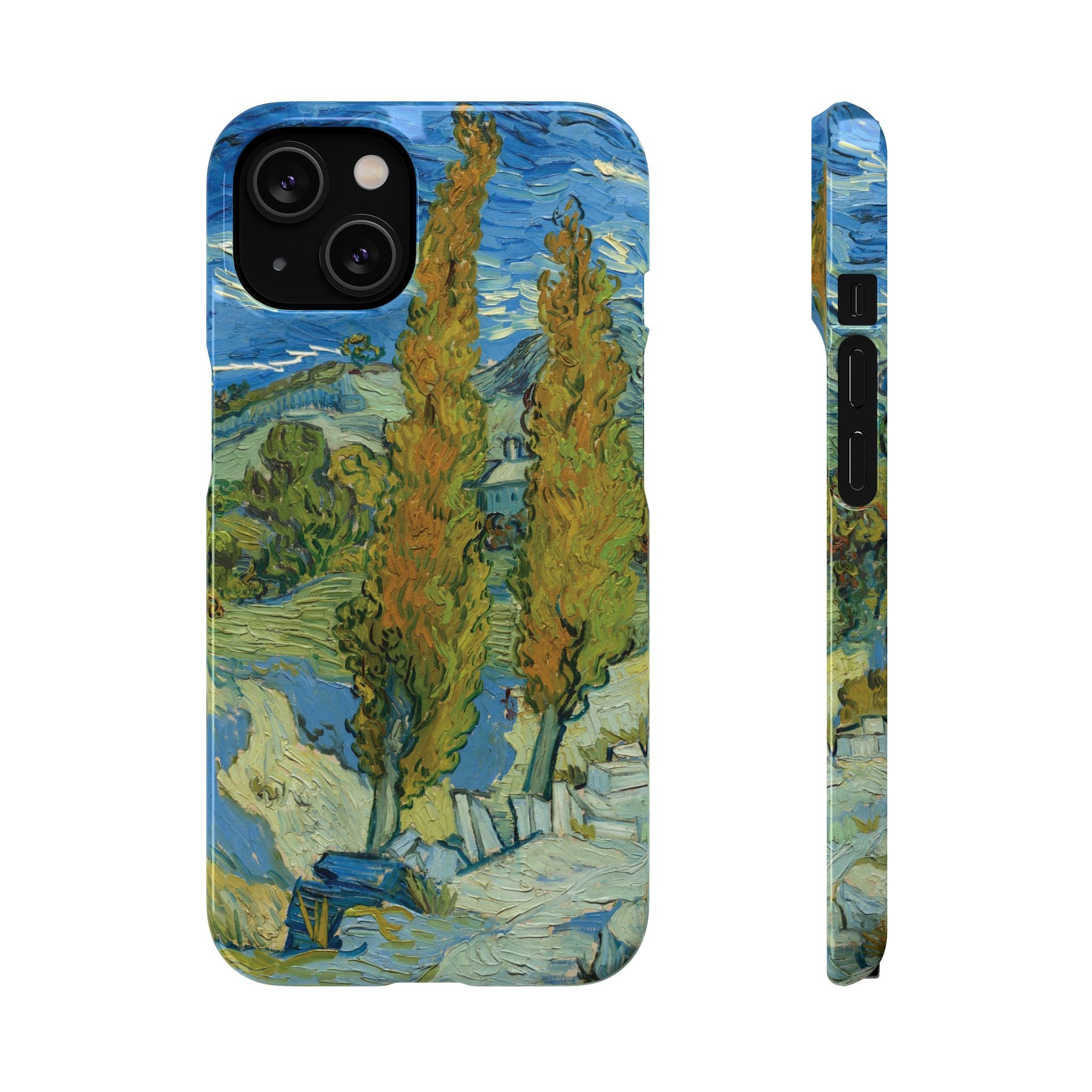 Two Poplars in the Alpilles near Saint-Rémy by Vincent van Gogh - iPhone Slim Case