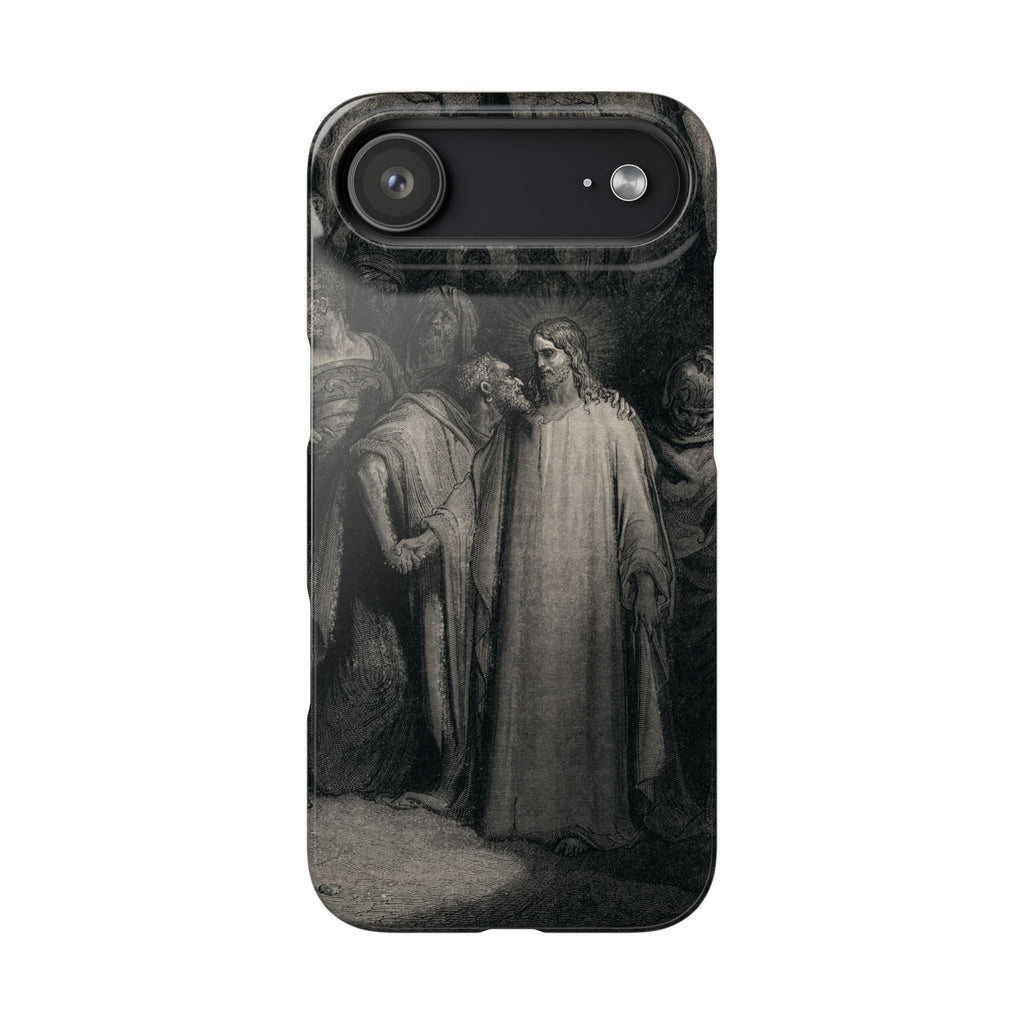 The Holy Bible: Plate CXLI “The Judas Kiss” by Gustave Doré - iPhone Slim Case