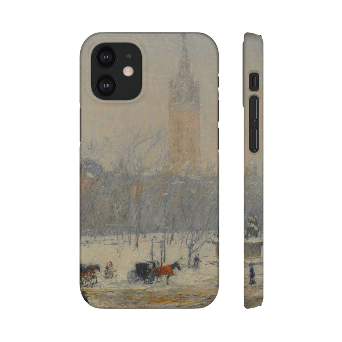 Snowstorm, Madison Square by Childe Hassam - iPhone Slim Case