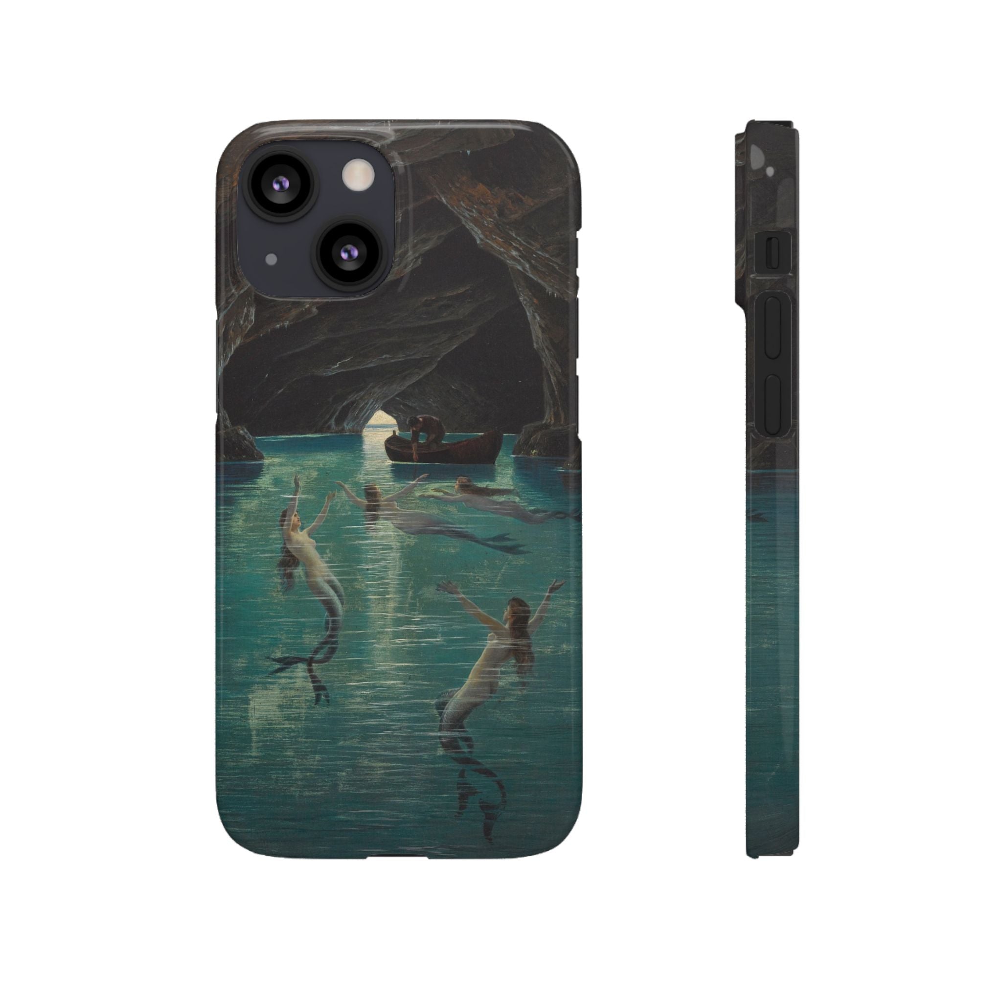 Fisherman and Mermaids in the Blue Grotto on Capri by Hermann Corrodi - iPhone Slim Case