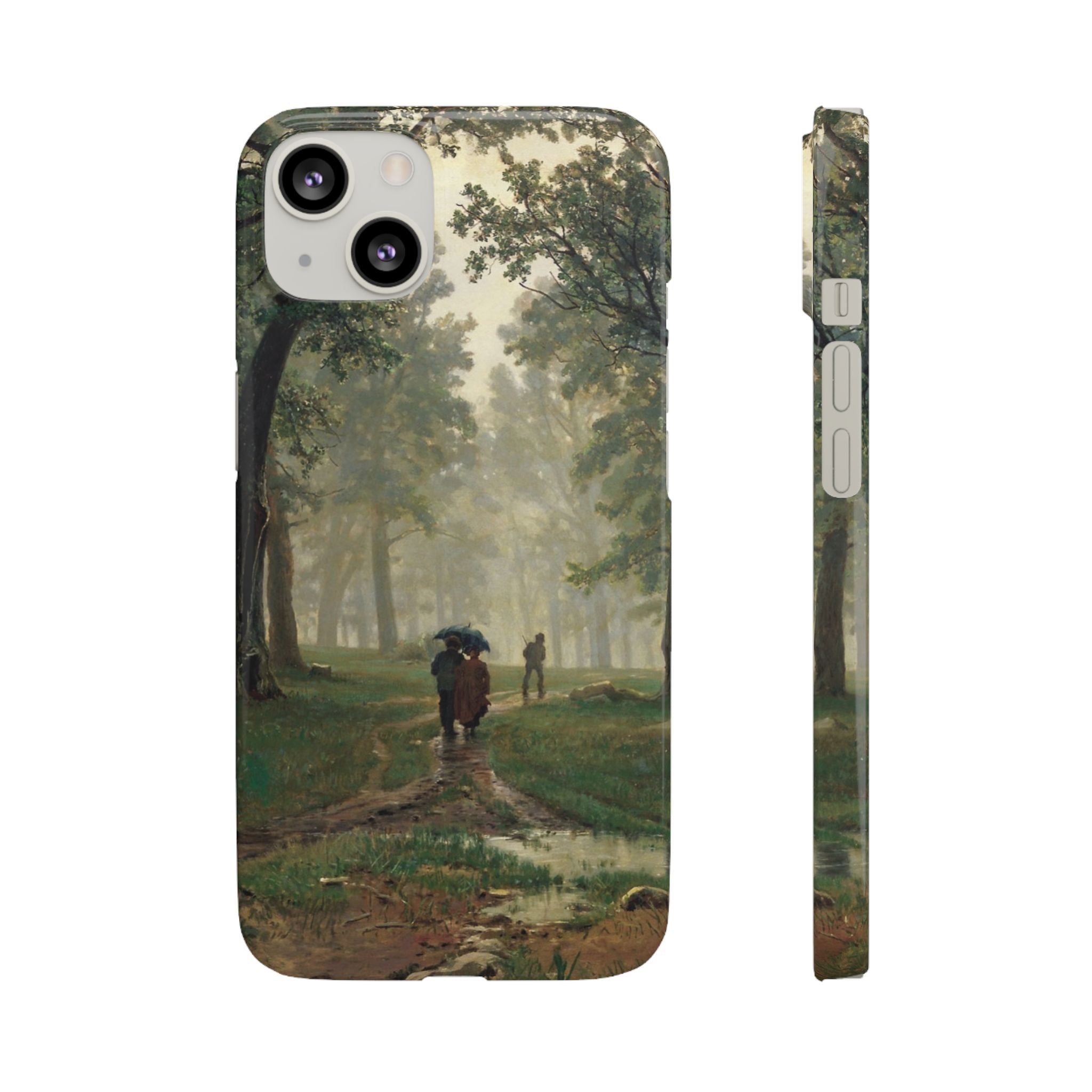 Rain in an Oak Forest by Ivan Ivanovich Shishkin - iPhone Slim Case