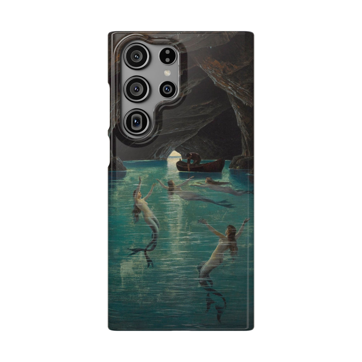 Fisherman and Mermaids in the Blue Grotto on Capri by Hermann Corrodi - Samsung Slim Case