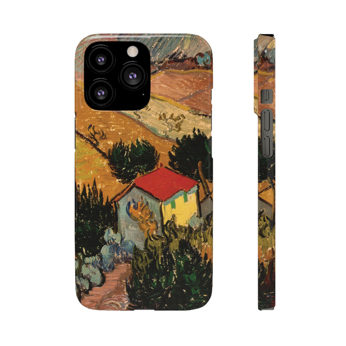 Landscape with House and Ploughman by Vincent van Gogh - iPhone Slim Case