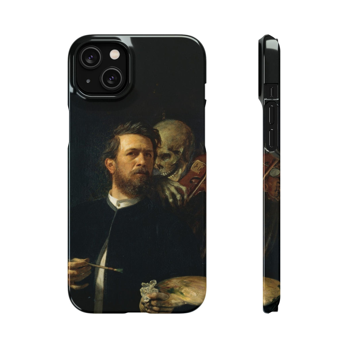 Self Portrait with Death Playing the Fiddle by Arnold Böcklin - iPhone Slim Case
