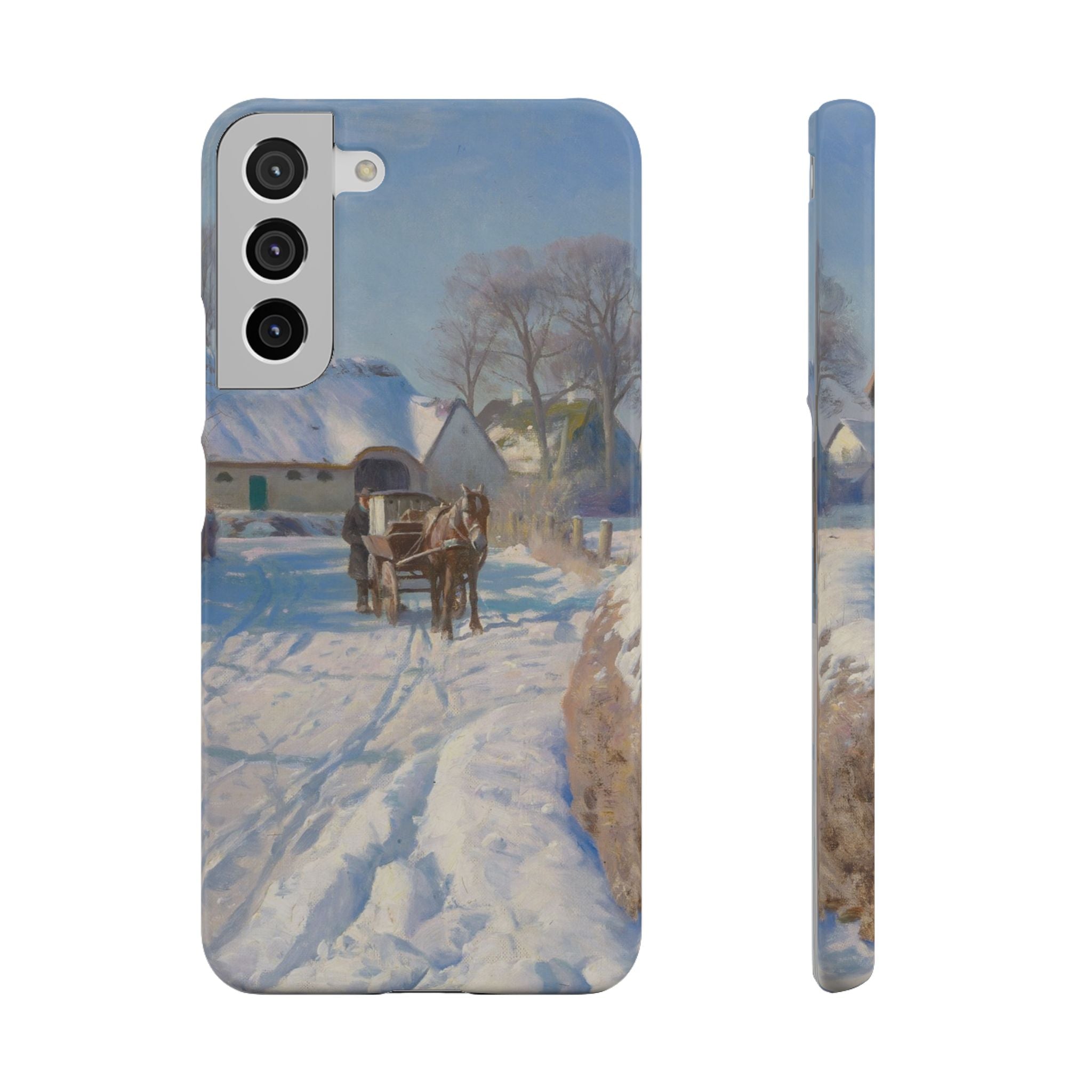 A village in the snow by Peder Mork Monsted - Samsung Slim Case